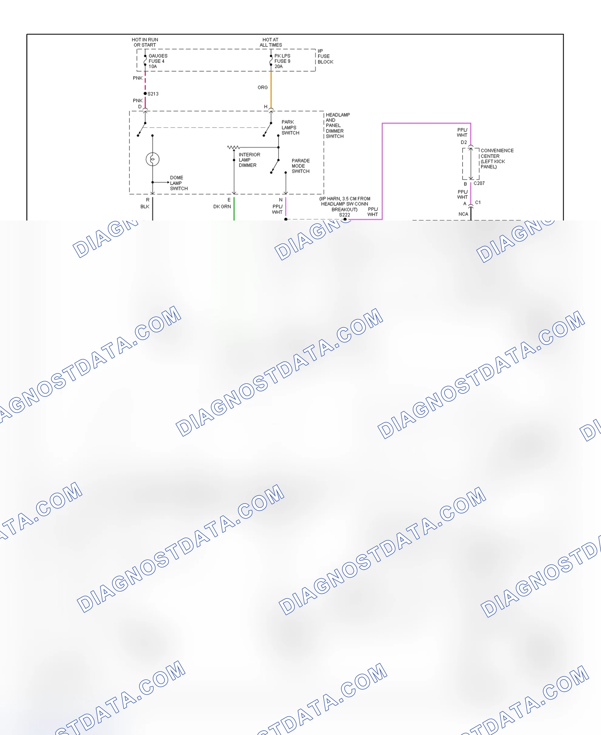 Scheme 6: Illumination/Interior Lights Wiring Diagram (Astro & Safari - 3 Of 3)