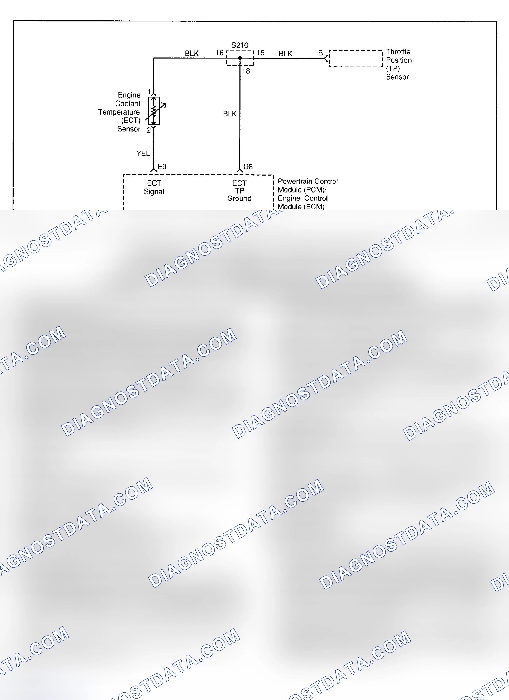 Scheme 34: DTC P0117: ENGINE COOLANT TEMPERATURE LOW VOLTAGE