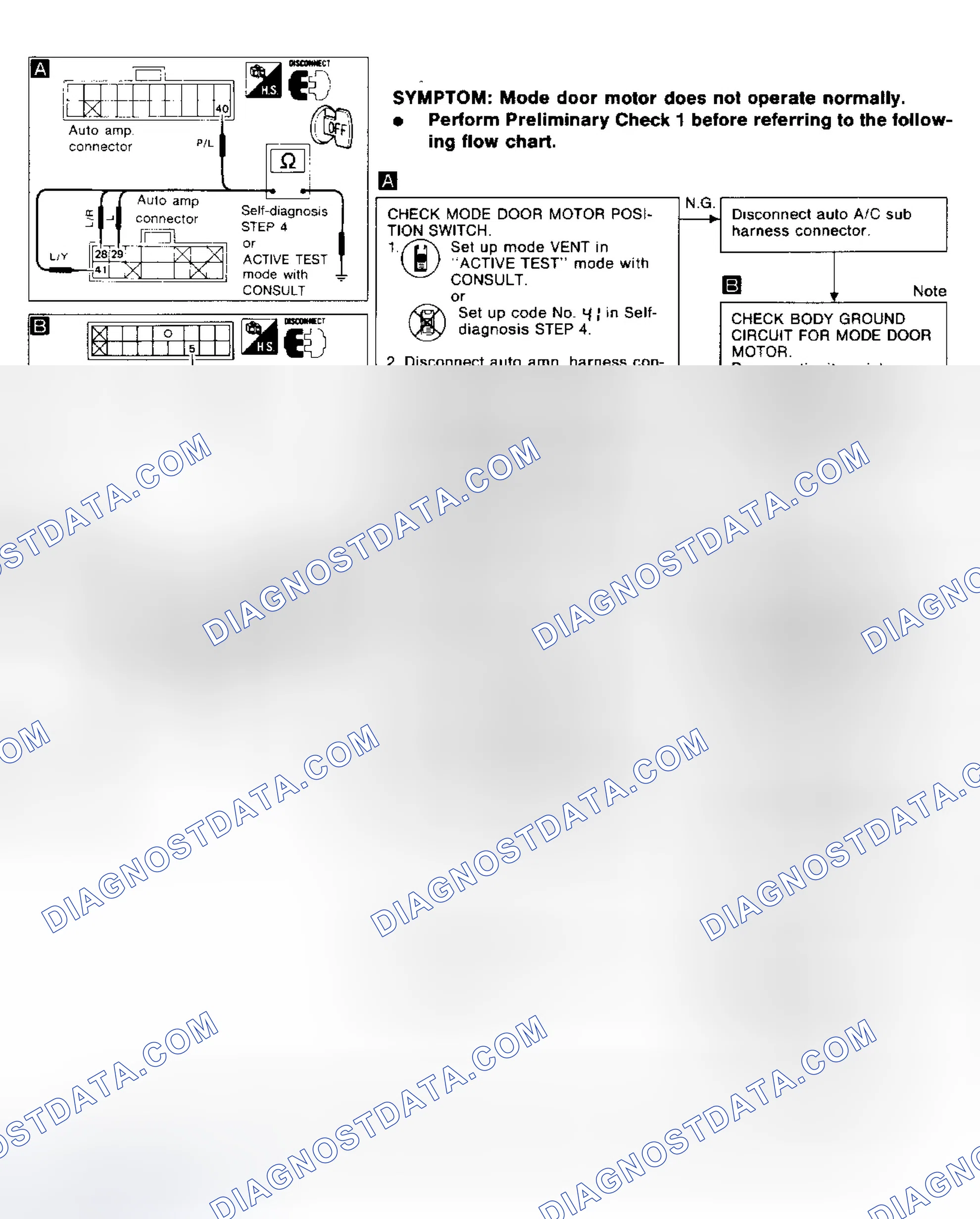 Scheme 27: Diagnostic Procedure 14 (1 Of 2) Mode Door Motor Does Not Operate Normally