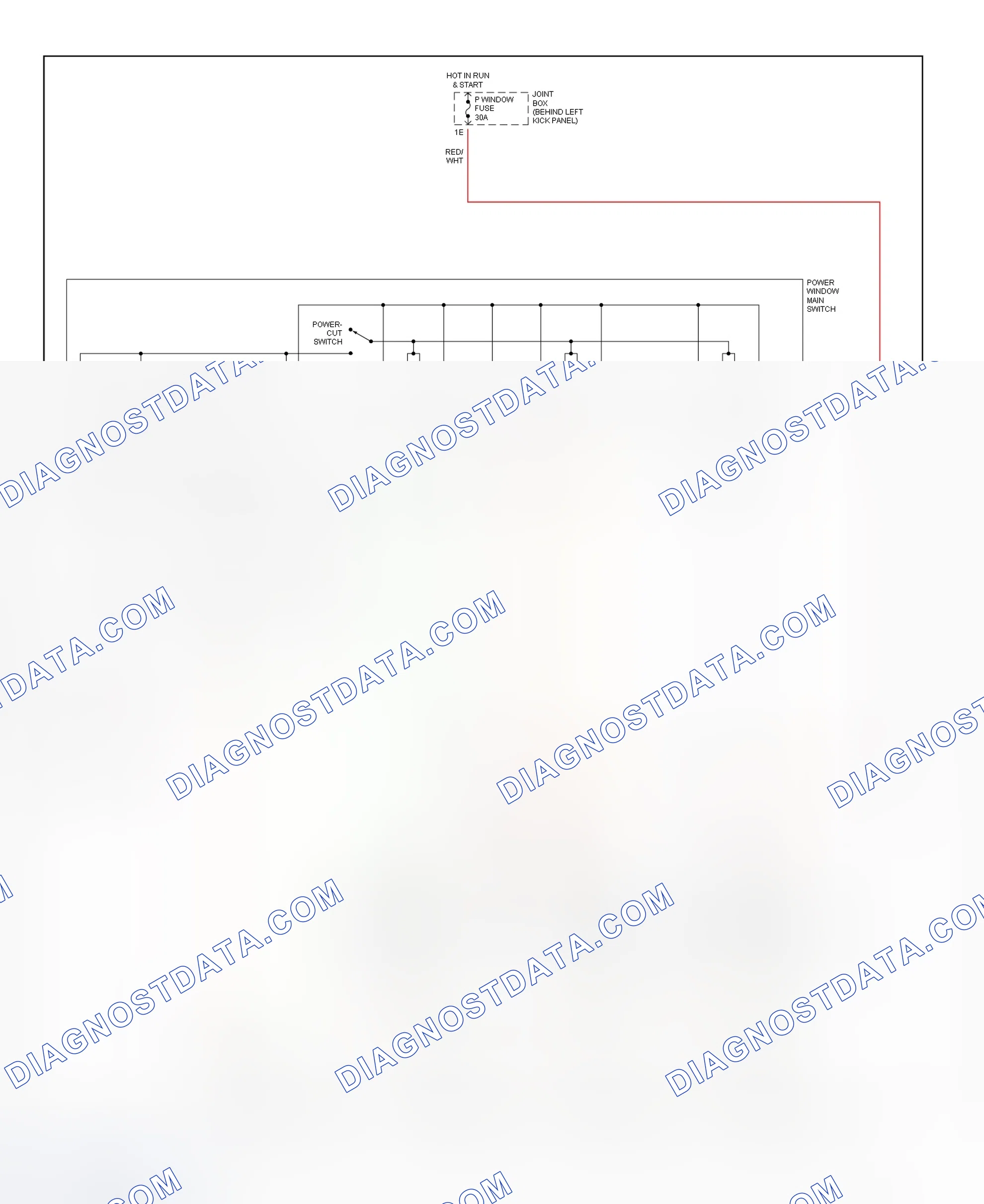 Scheme 6: Power Window System Wiring Diagram (Protege)
