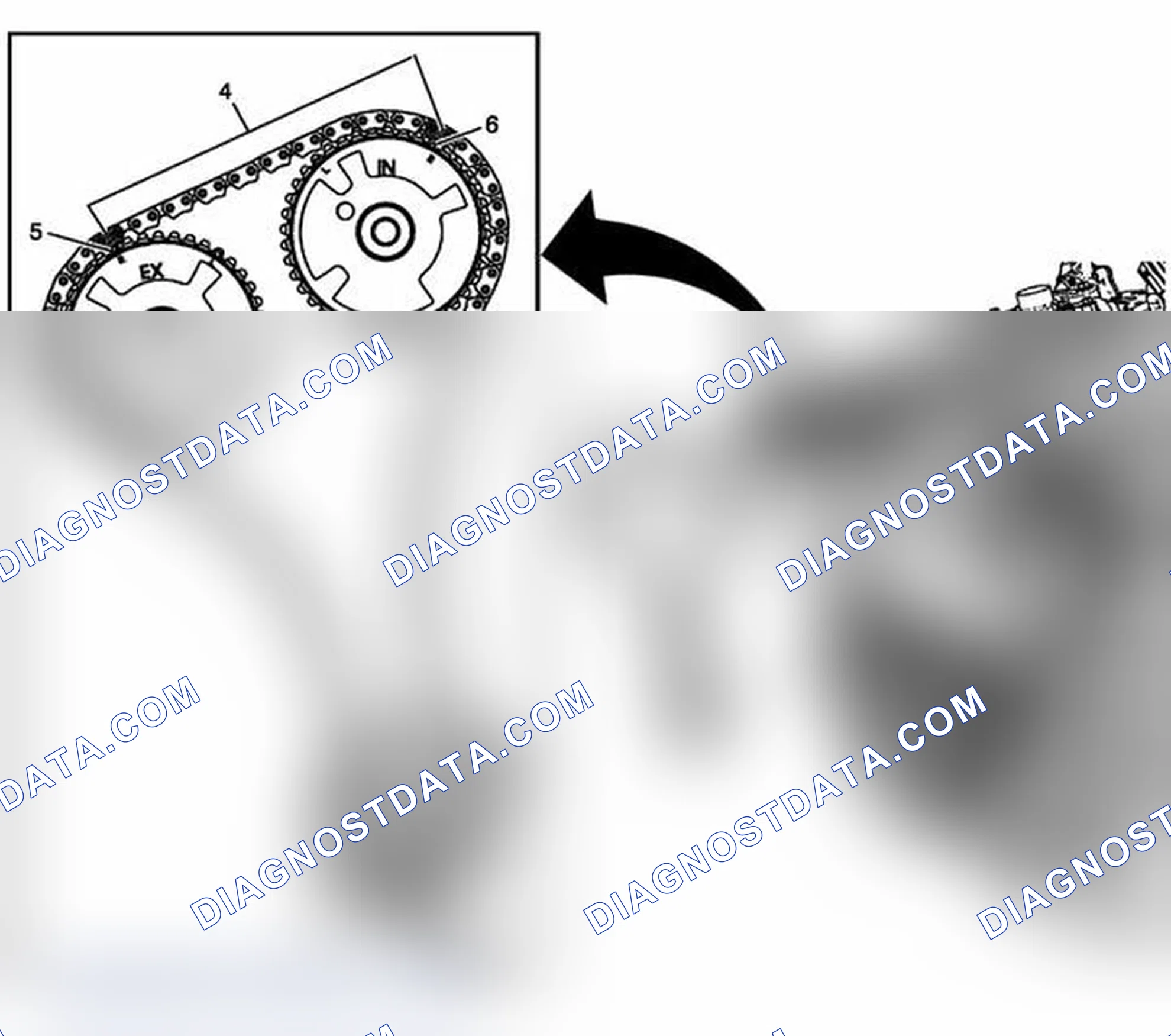 Scheme 195: Secondary Camshaft Intermediate Drive Chain Installation - Right Side