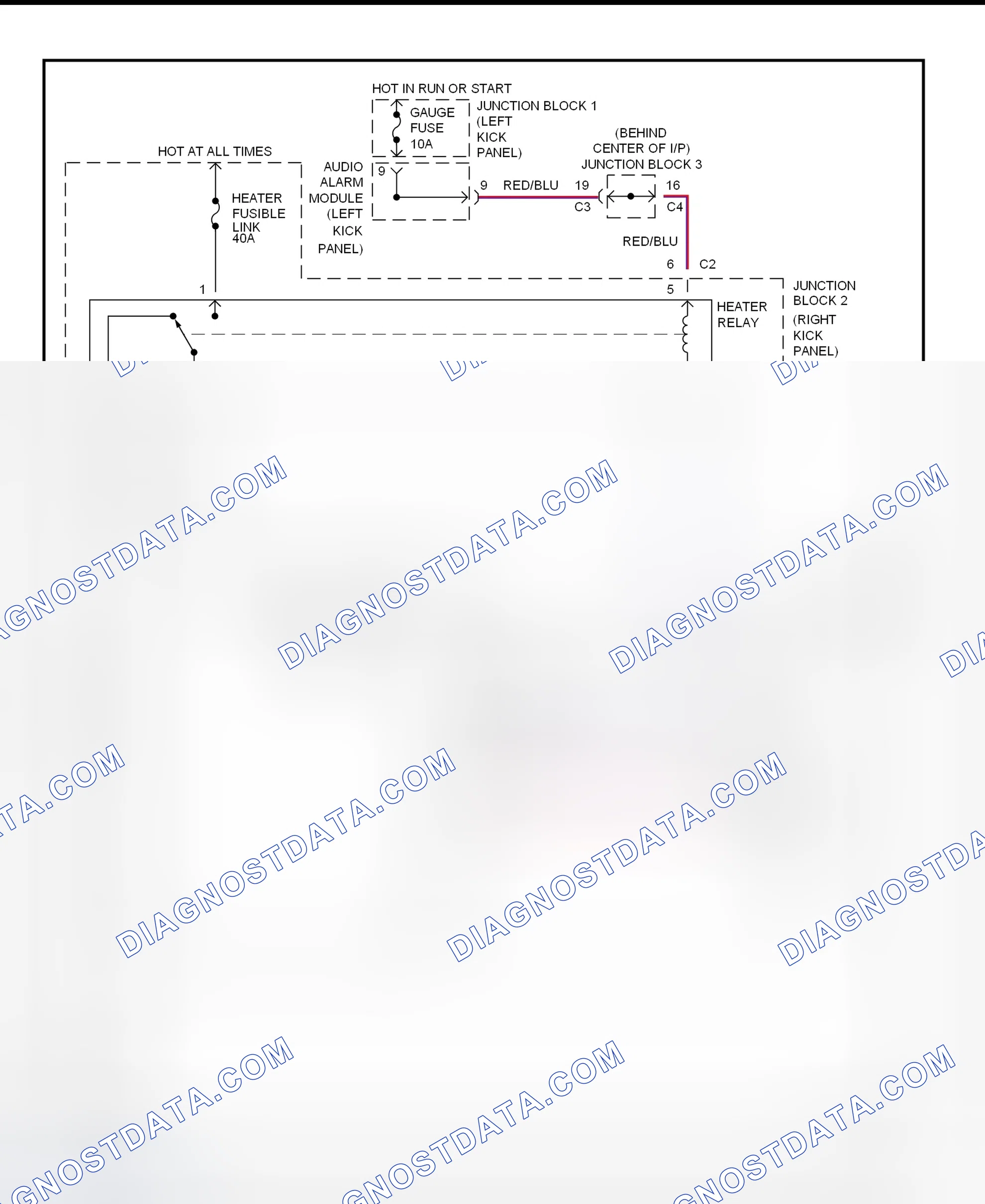 Fig. 3: Heater System Wiring Diagram (Prizm)