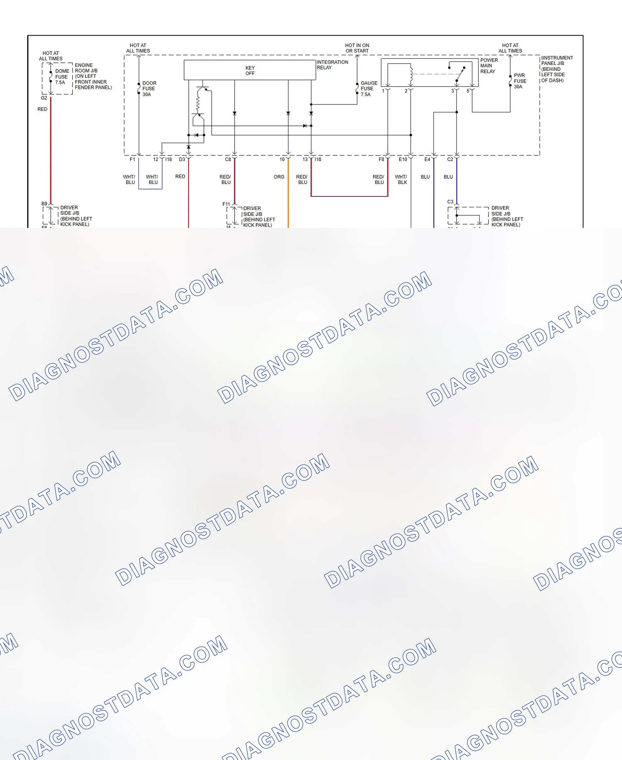 Scheme 6: Power Window System Wiring Diagram (Avalon)