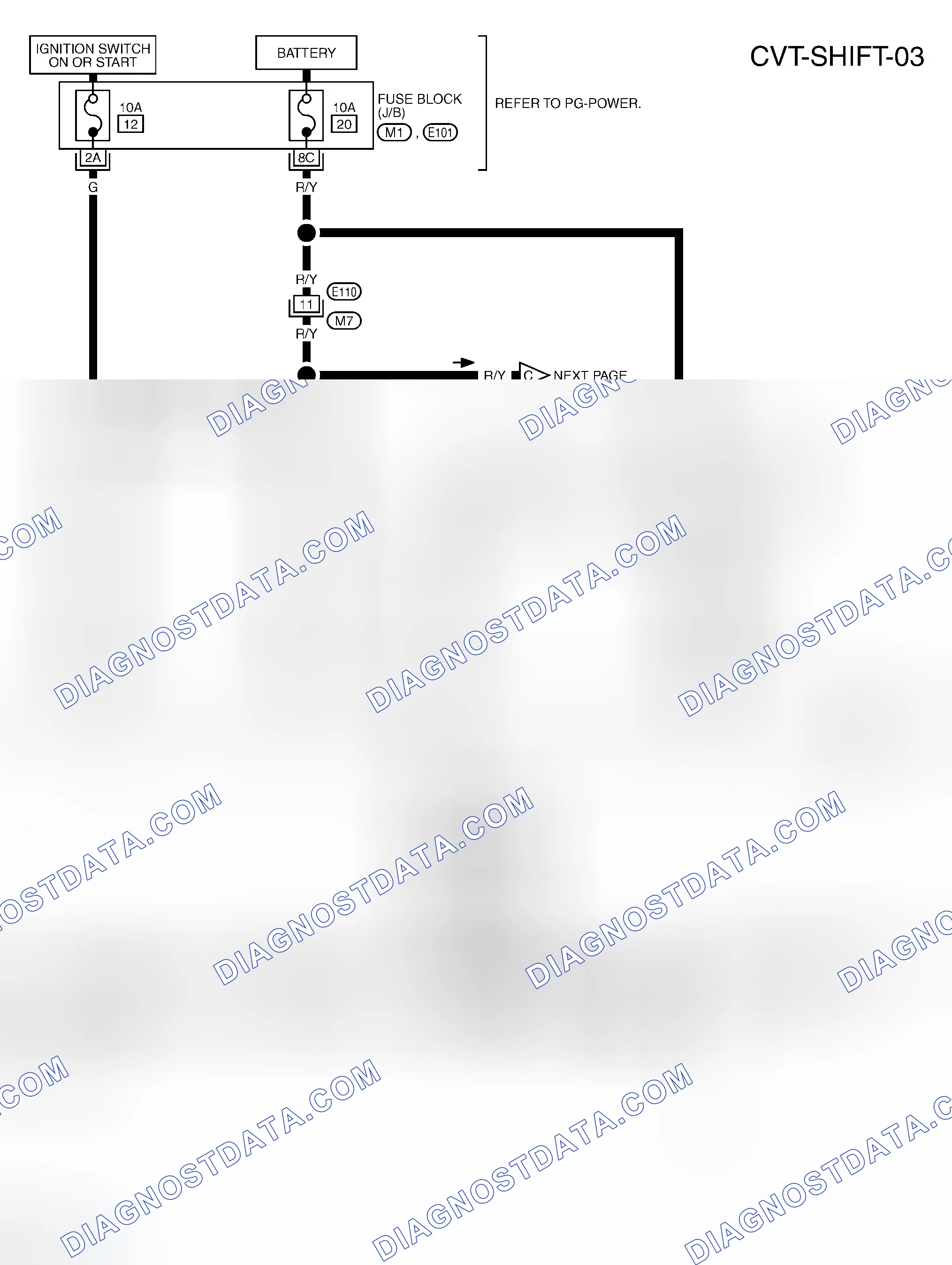 Scheme 14: Wiring Diagram - CVT - SHIFT (Without Intelligent Key)