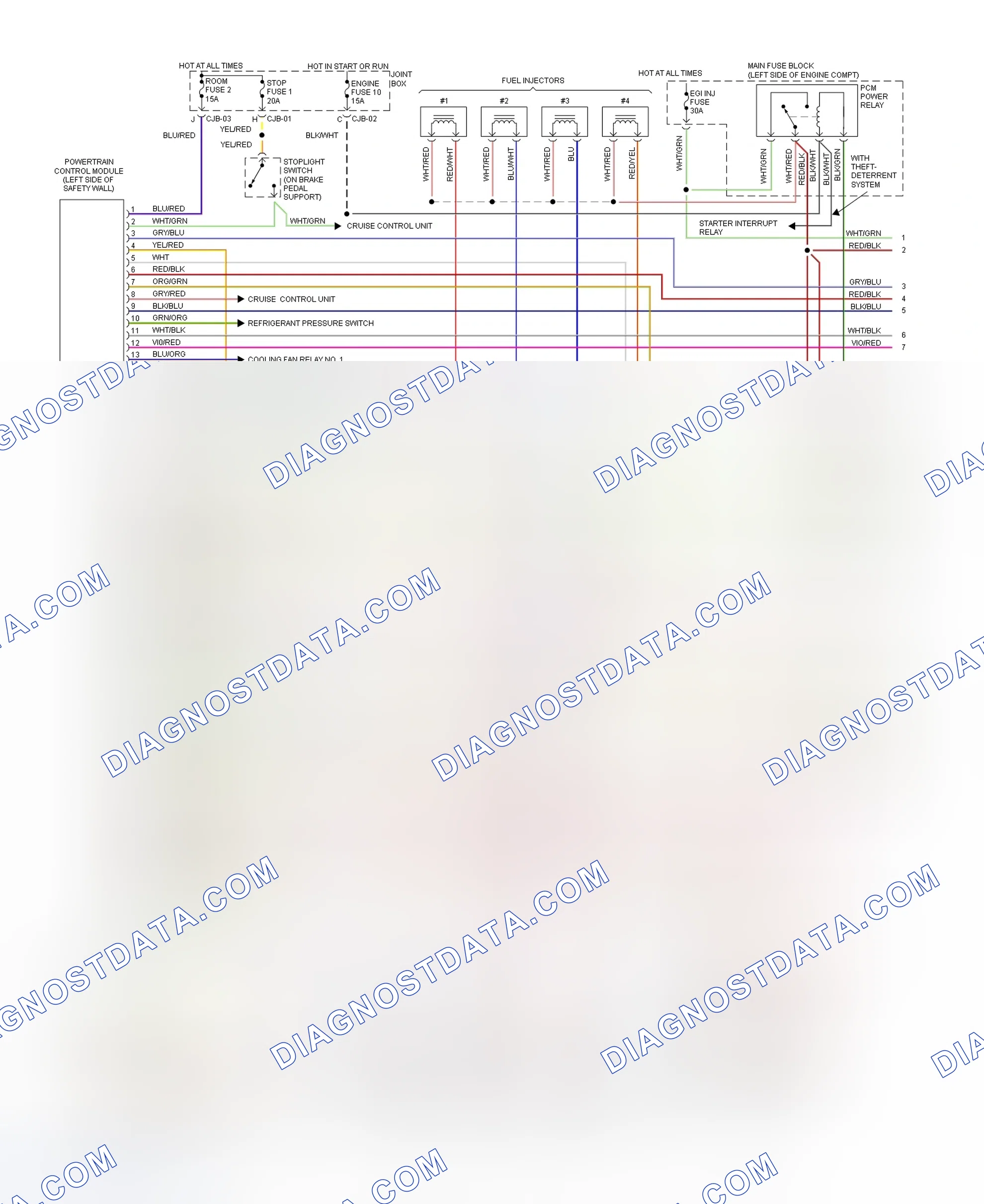 Scheme 3: Wiring Diagram (MX-6 & 626 - 2.0L A/T - 1 Of 2)