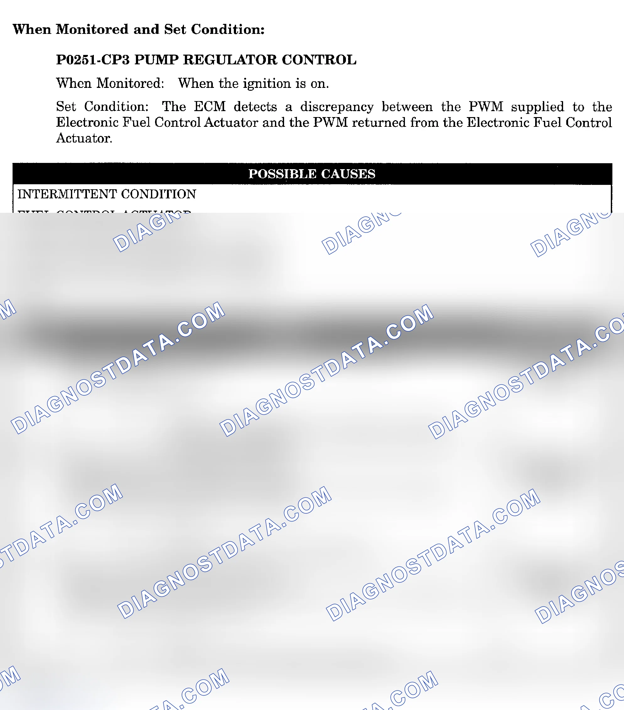 Scheme 867: DTC P0251: CP3 PUMP REGULATOR CONTROL
