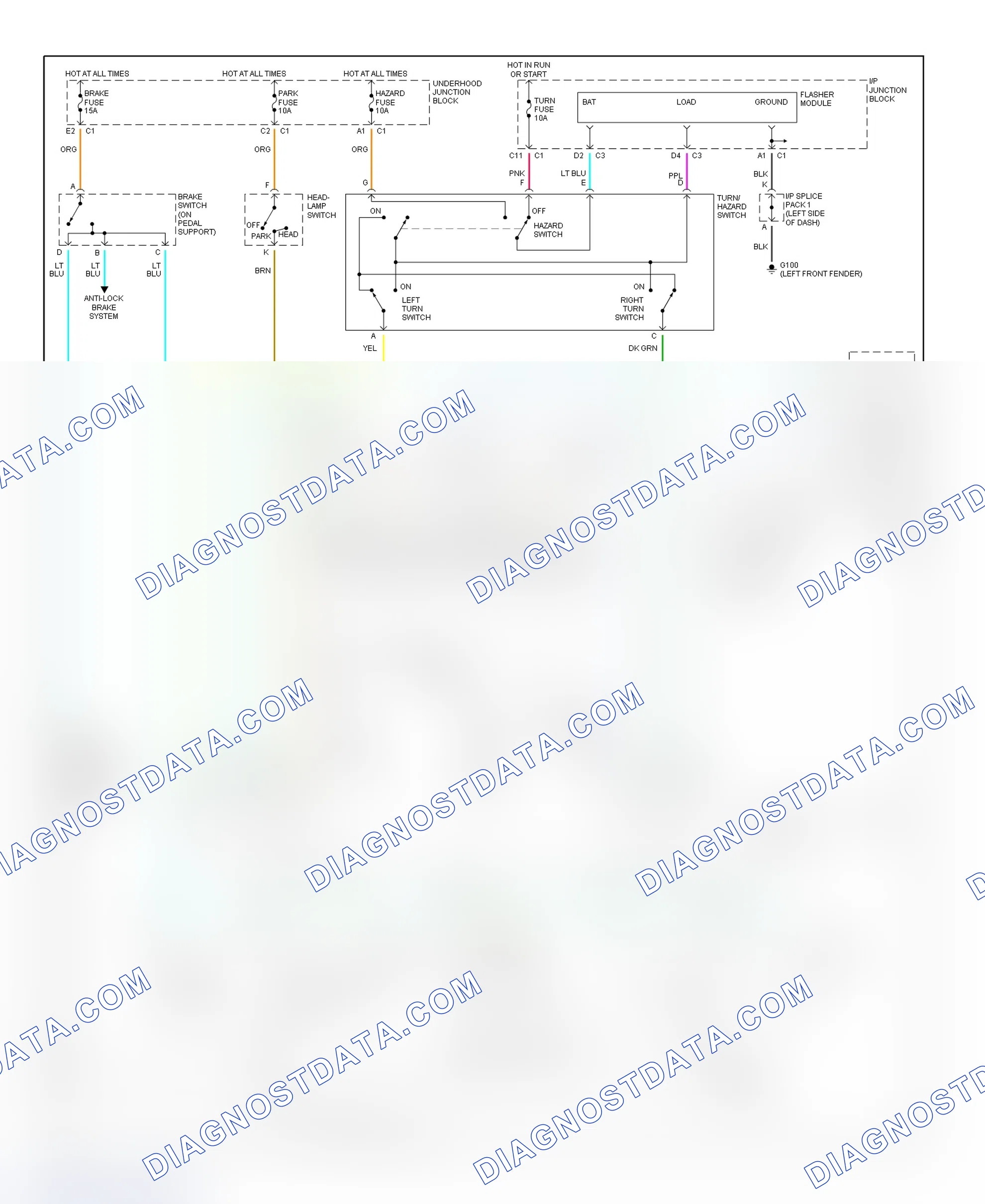 Scheme 41: Exterior Lights Wiring Diagram (Saturn Wagon)