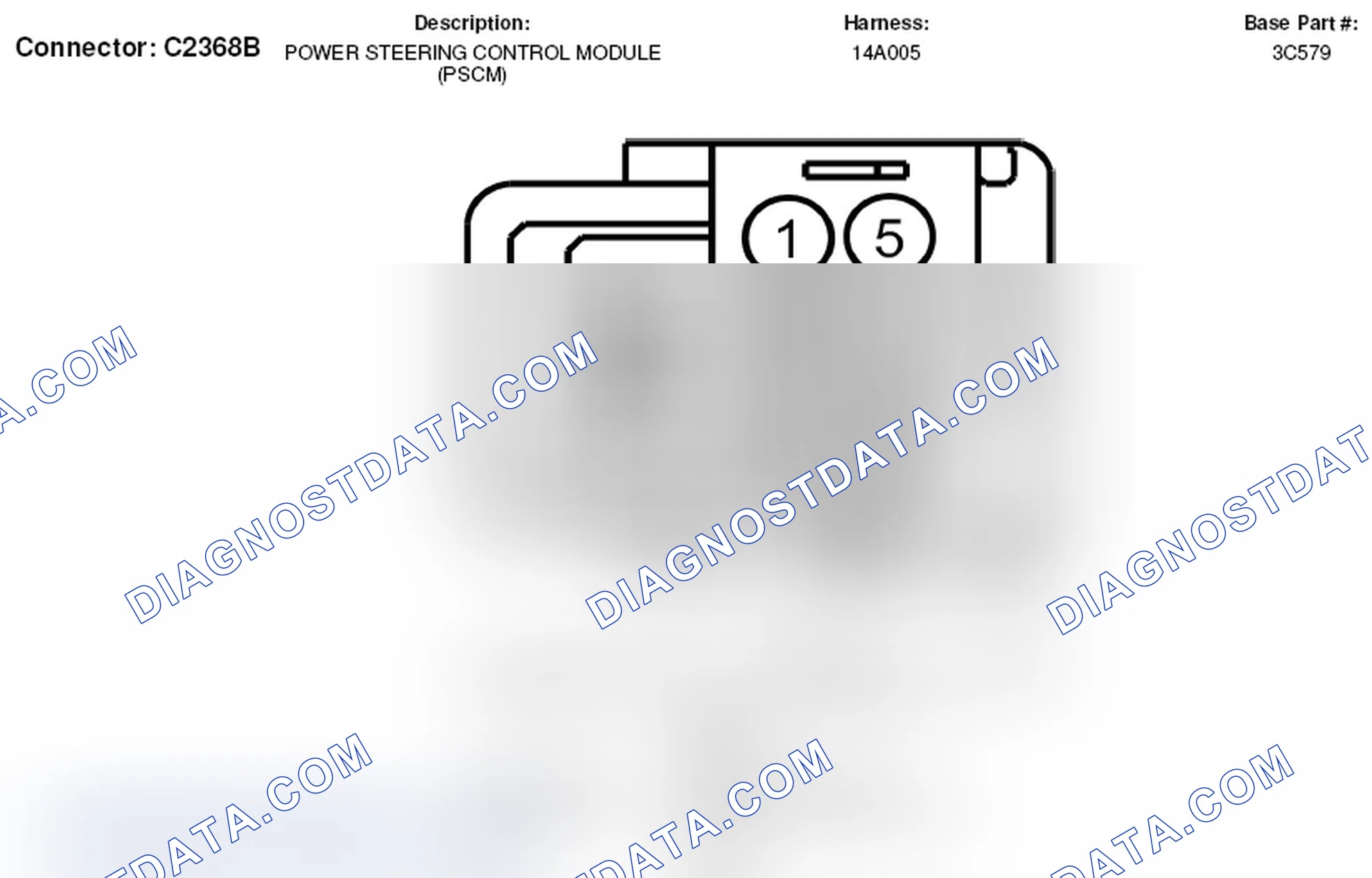 Scheme 250: Power Steering Control Module Connector End View (C2368B)