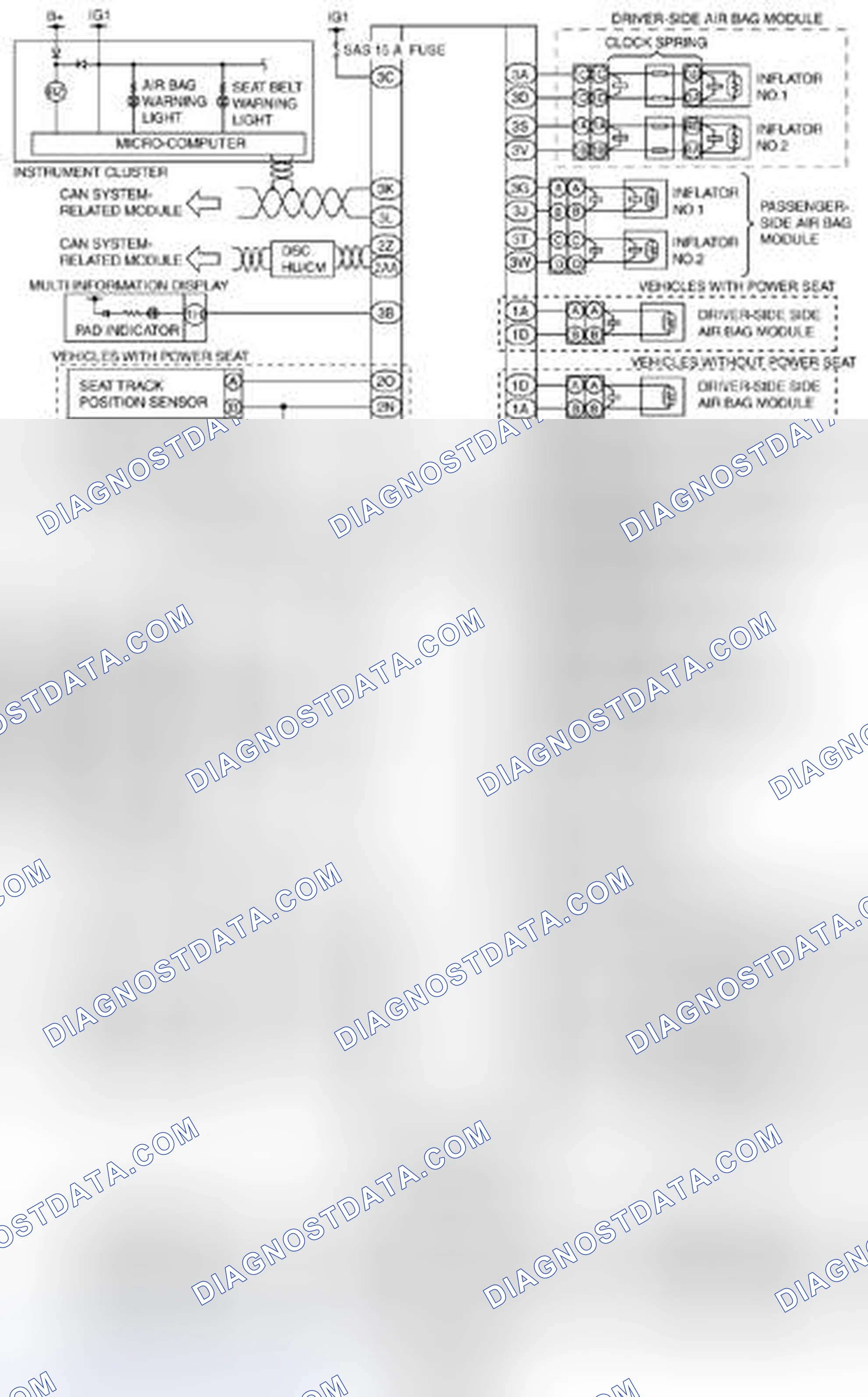 Scheme 237: Air Bag System Wiring Diagram [Two-Step Deployment Control System] - Vehicles Without DSC