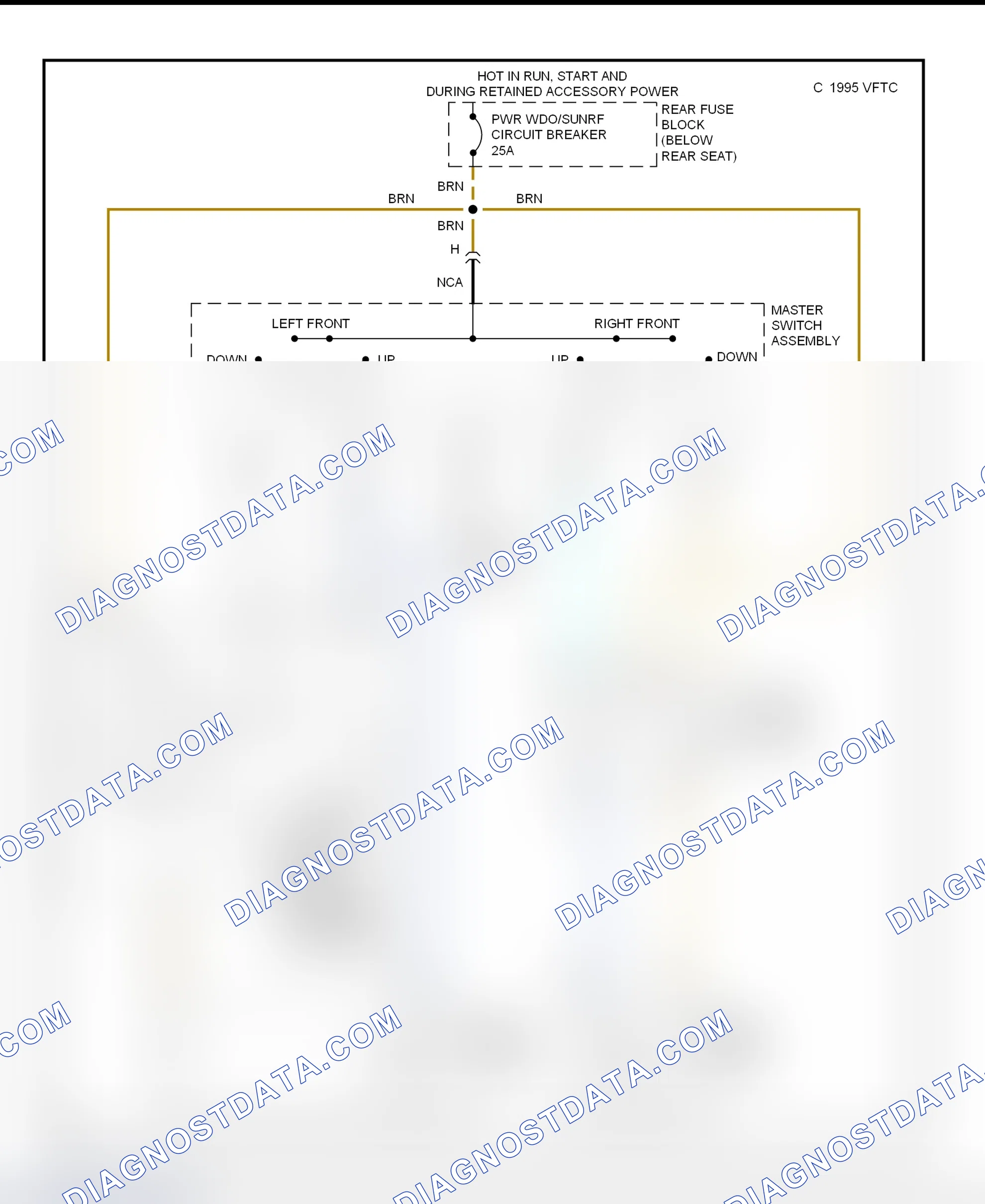 Fig. 2: Power Window System Wiring Diagram (Riviera)
