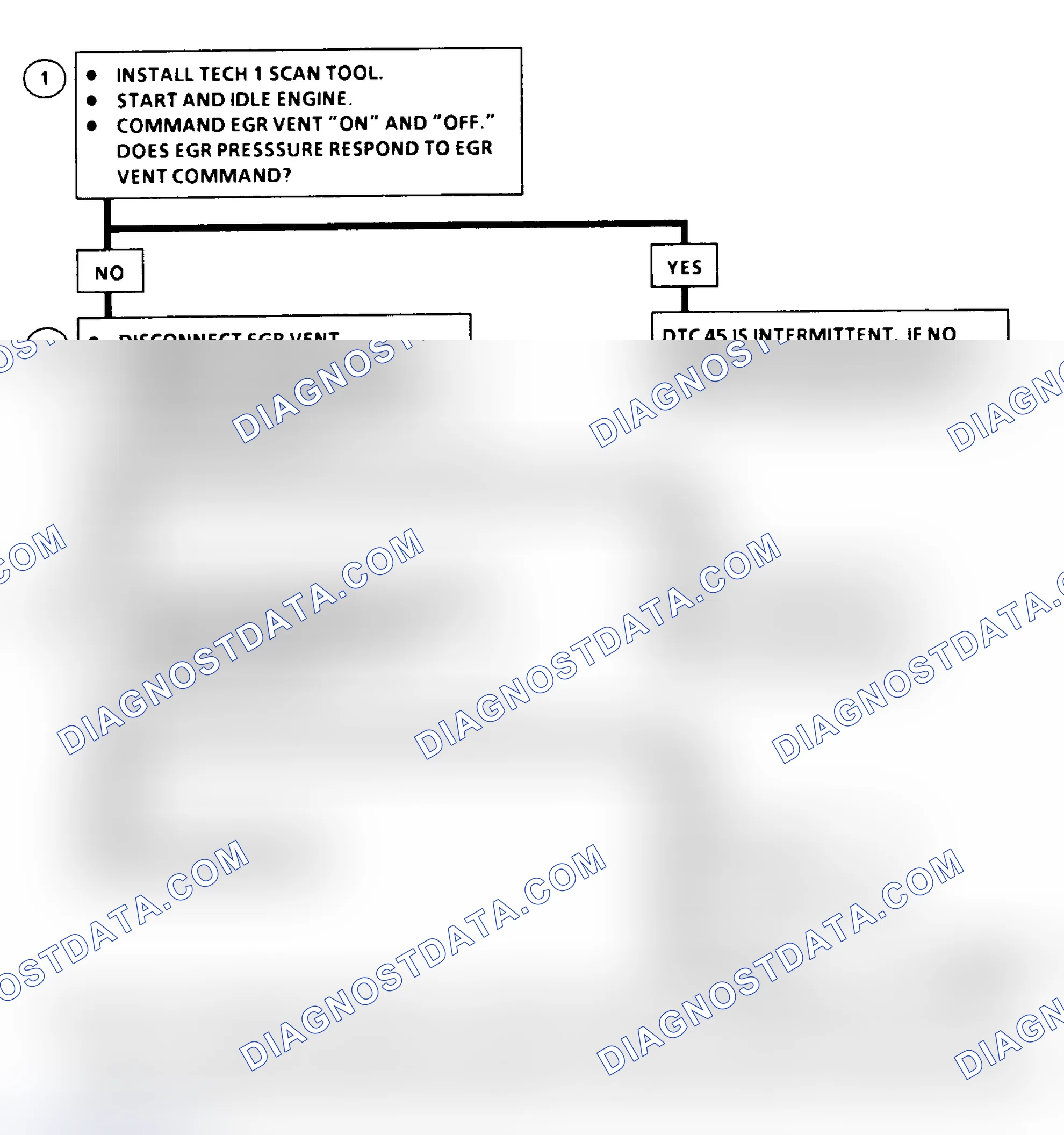 Scheme 207: DTC 45 Flow Chart ("C" & "K" Series) EGR Vent Error