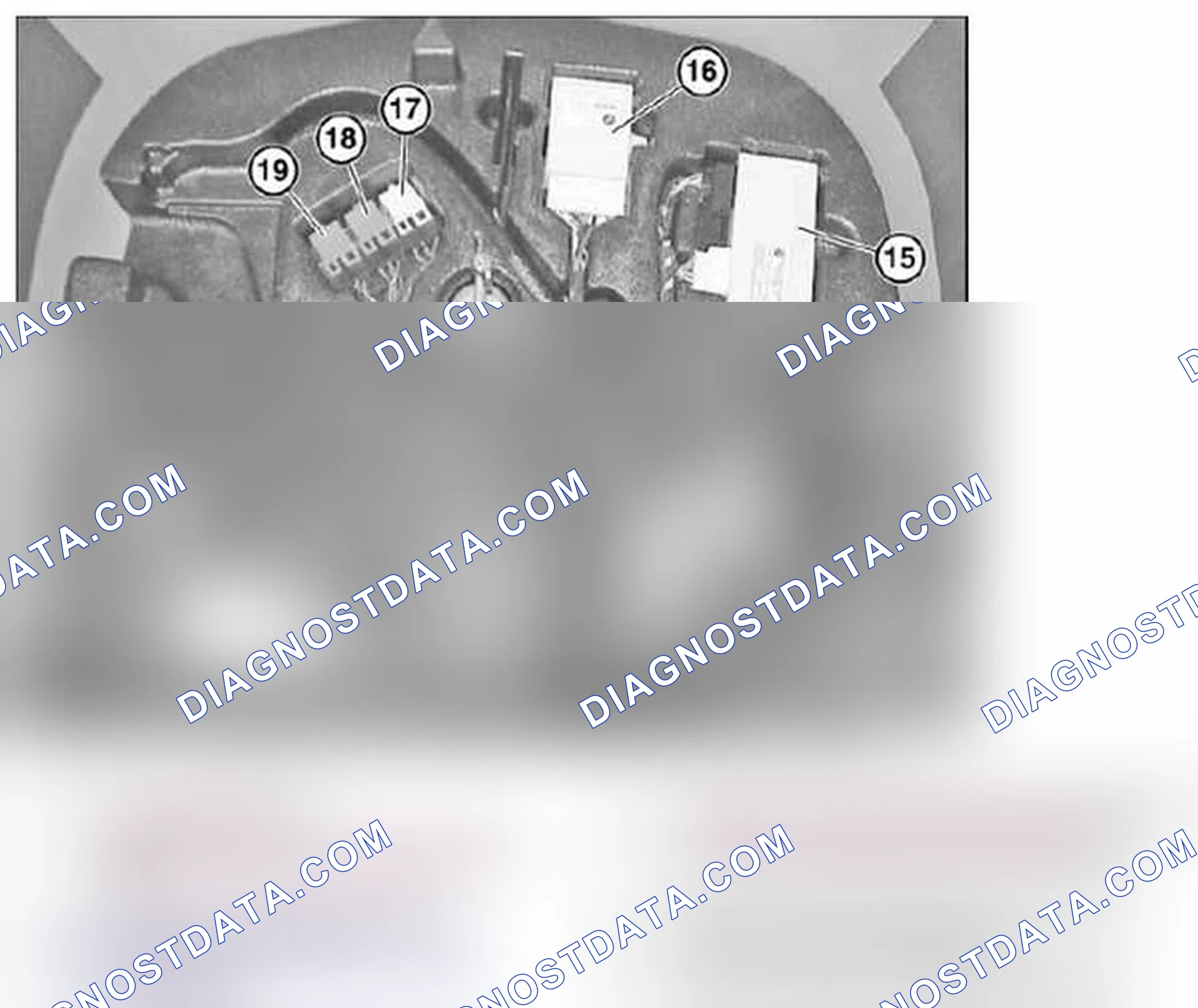 Scheme 267: 61 35... Overview of control units, equipment mounting, luggage compartment