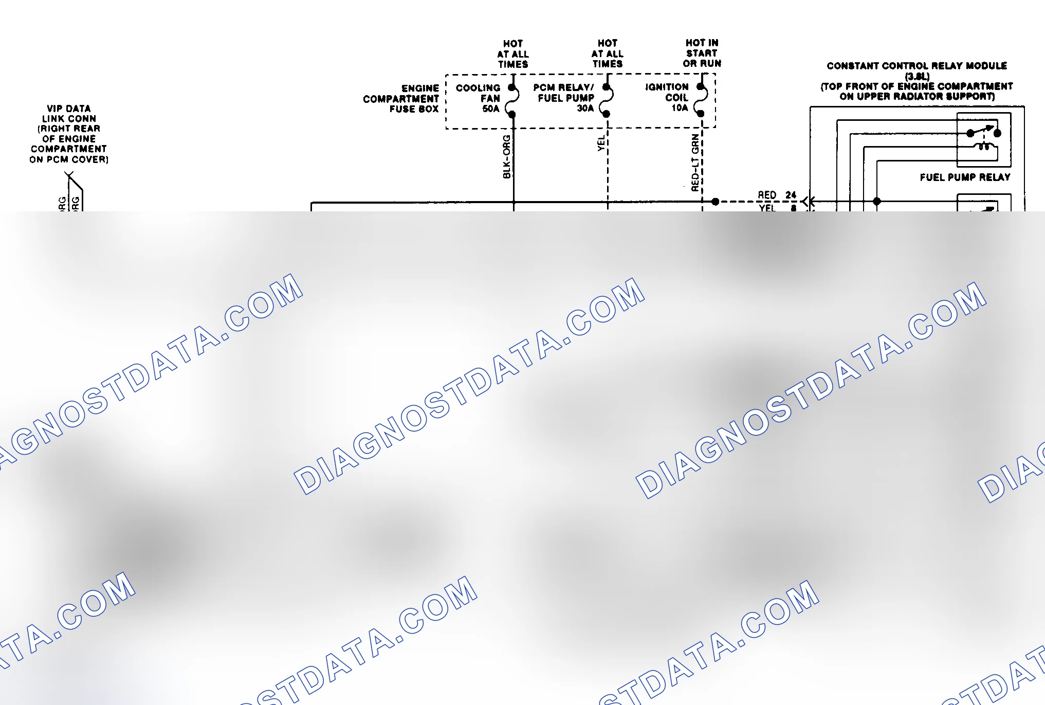Scheme 10: Electric Cooling Fan Wiring Diagram (Sable 3.8L & Taurus 3.8L)