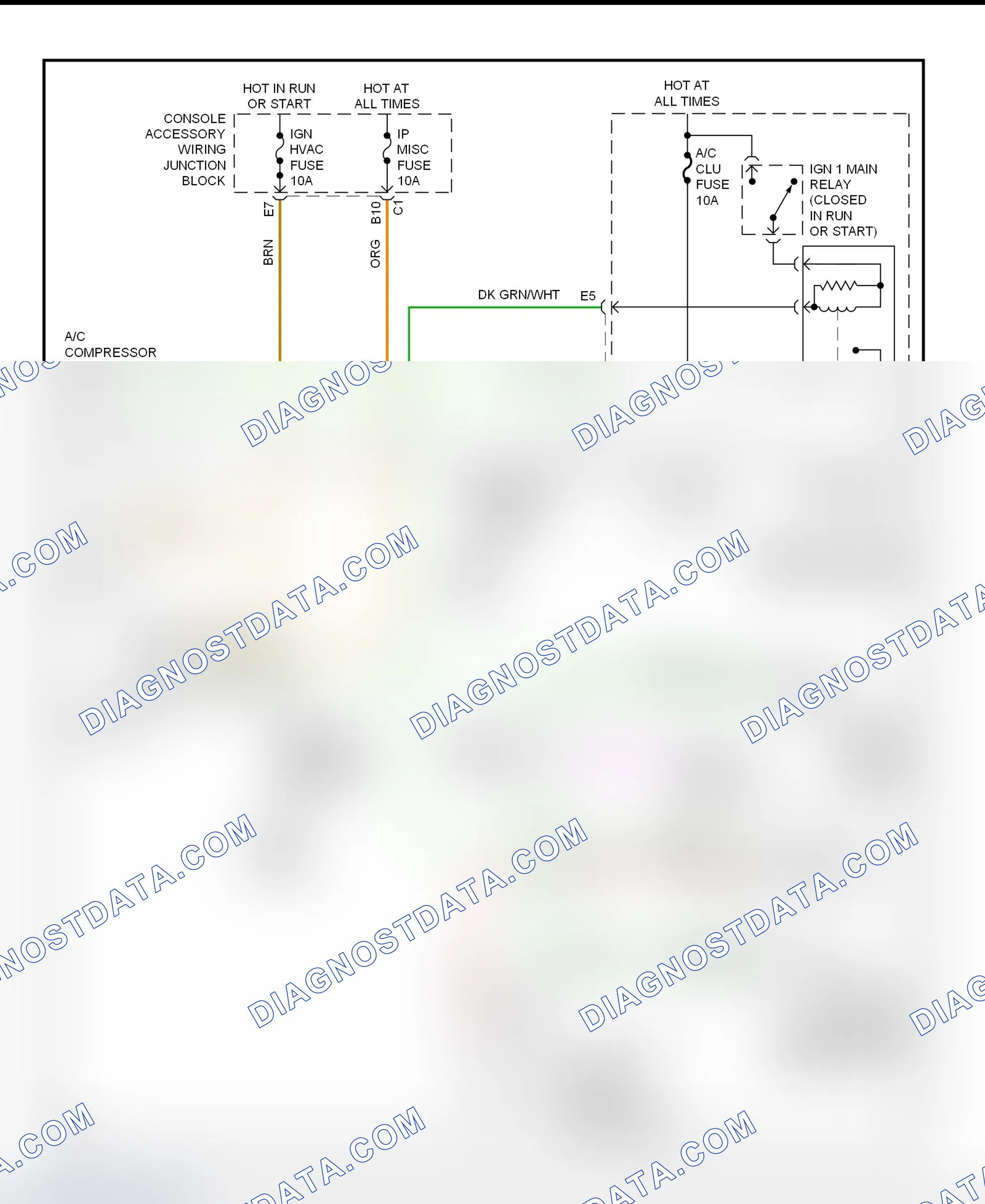 Scheme 39: A/C Compressor Clutch Control Circuit Wiring Diagram (2001 Aztek)