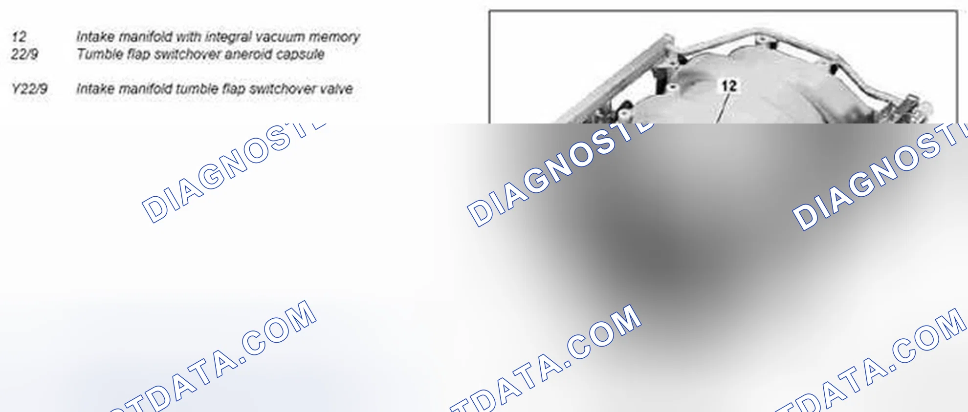 Scheme 117: Component description for the intake manifold tumble flap switchover valve - GF07.05-P-6030V