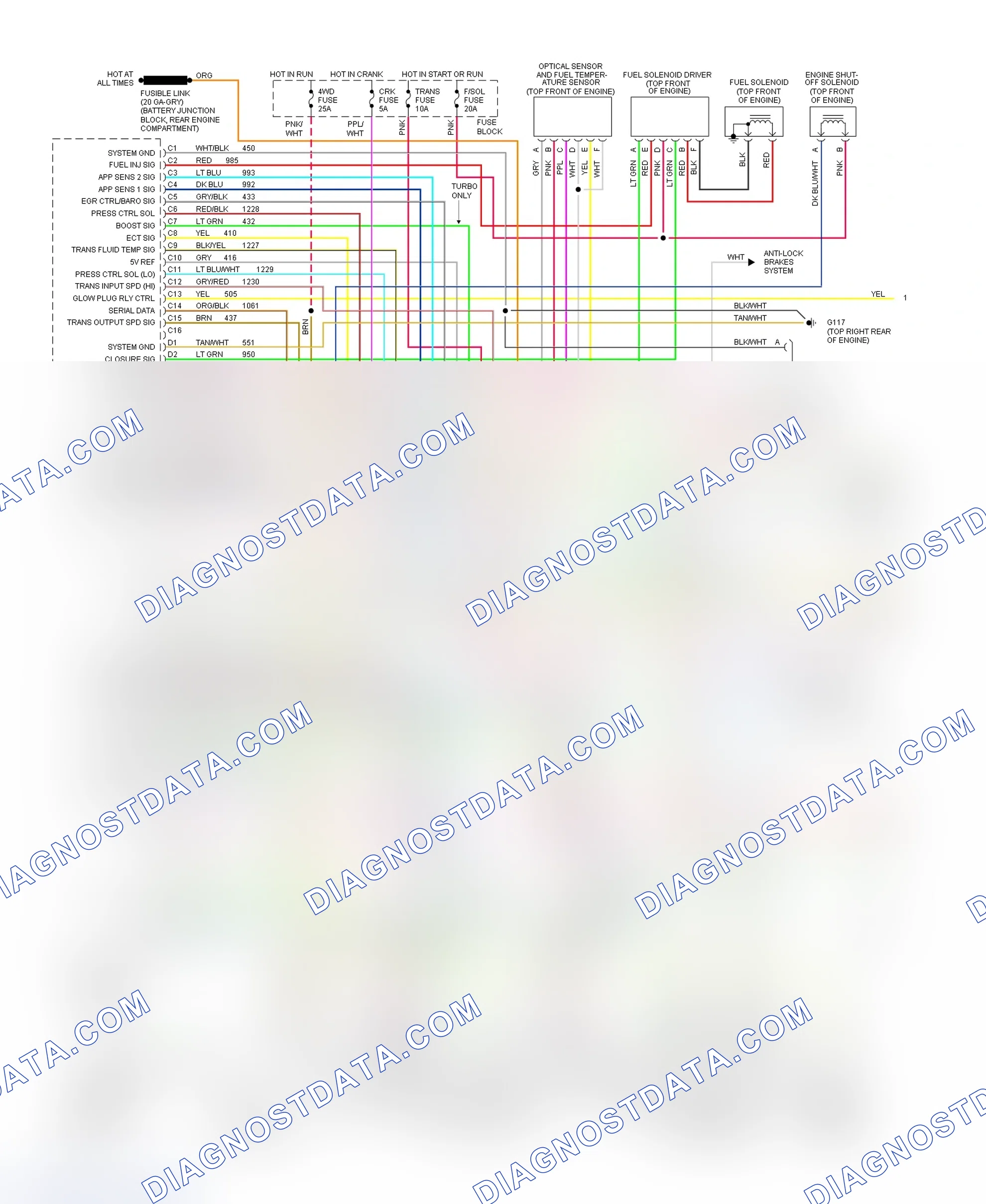 Scheme 16: Wiring Diagram (6.5L With 4L80-E - 1 Of 2)