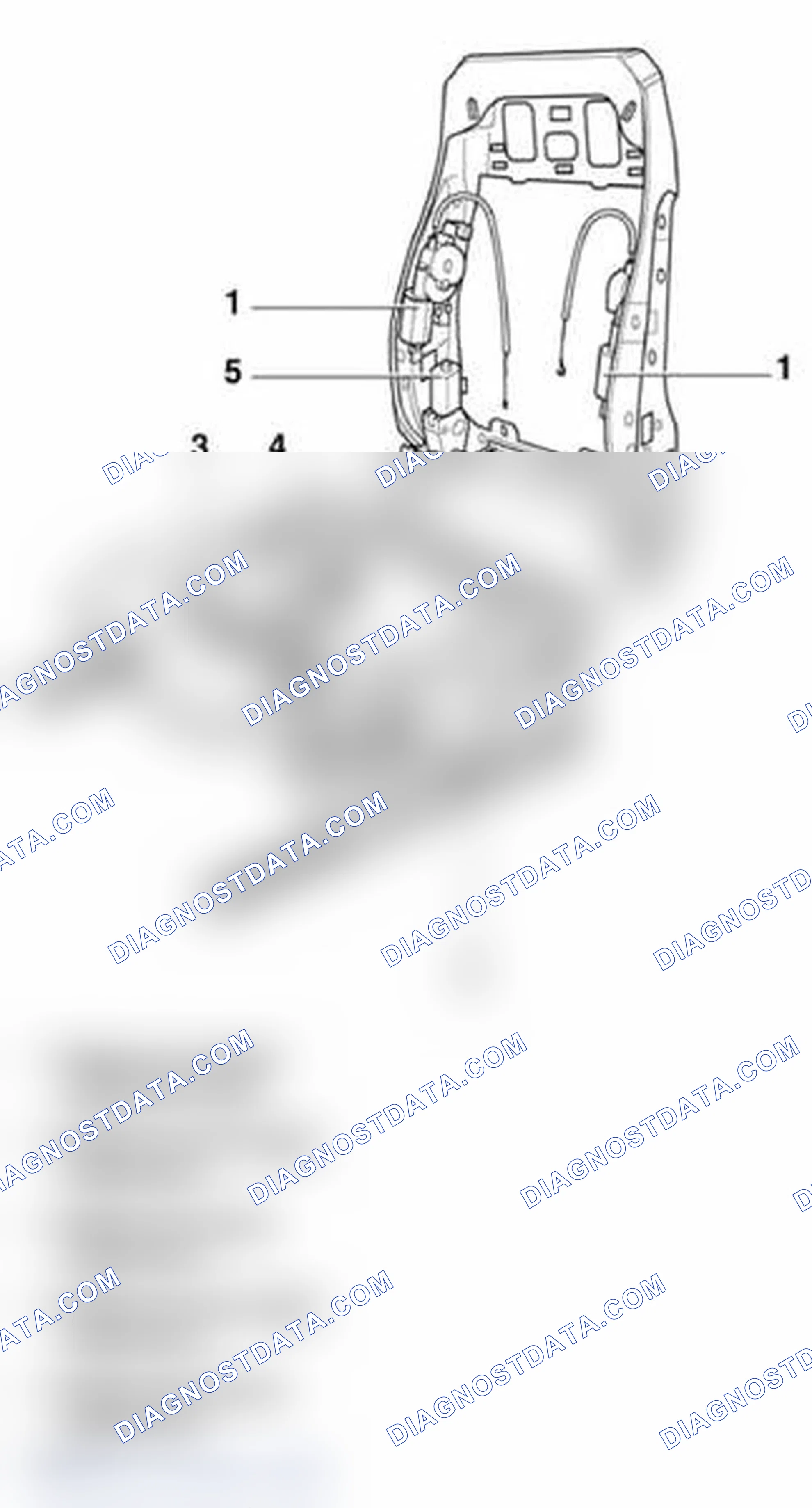 Scheme 28: Motor for backrest adjustment, assembly overview