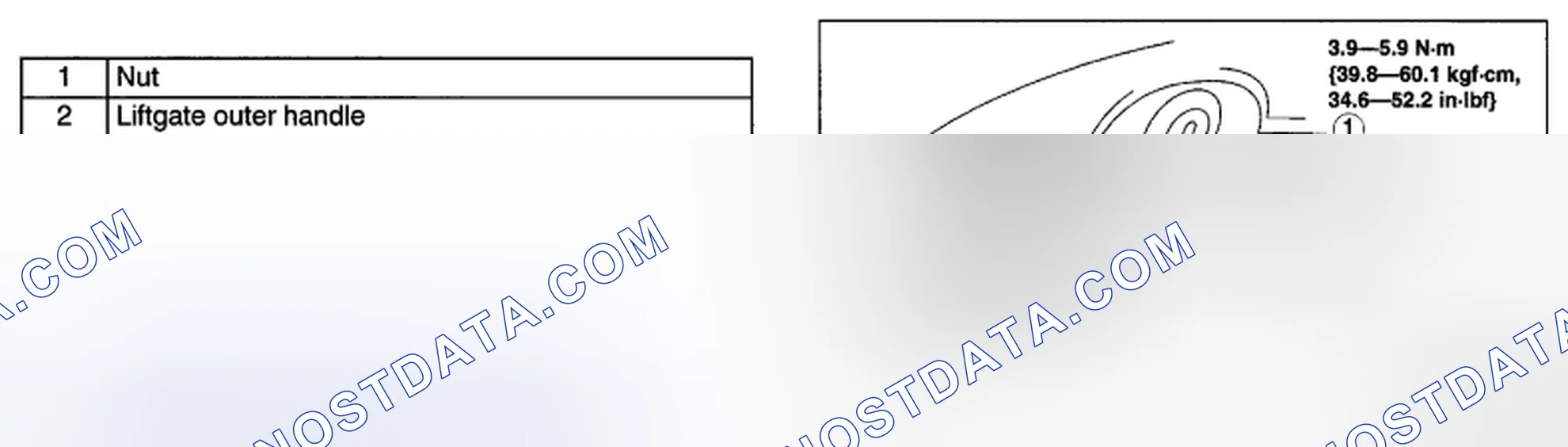 Scheme 34: LIFTGATE OUTER HANDLE REMOVAL/INSTALLATION