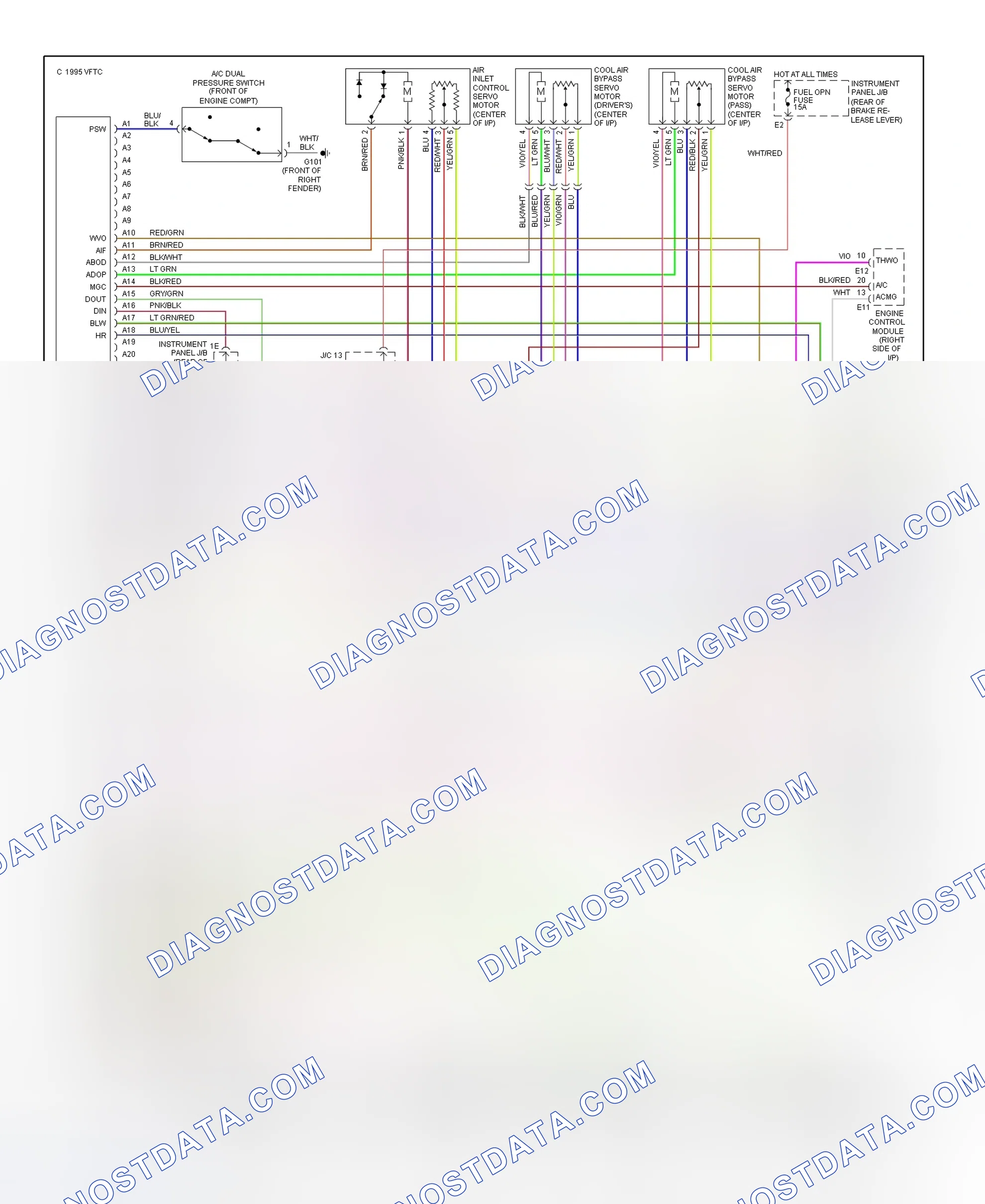 Scheme 1: Automatic A/C-Heater System Wiring Diagram (1 Of 2)