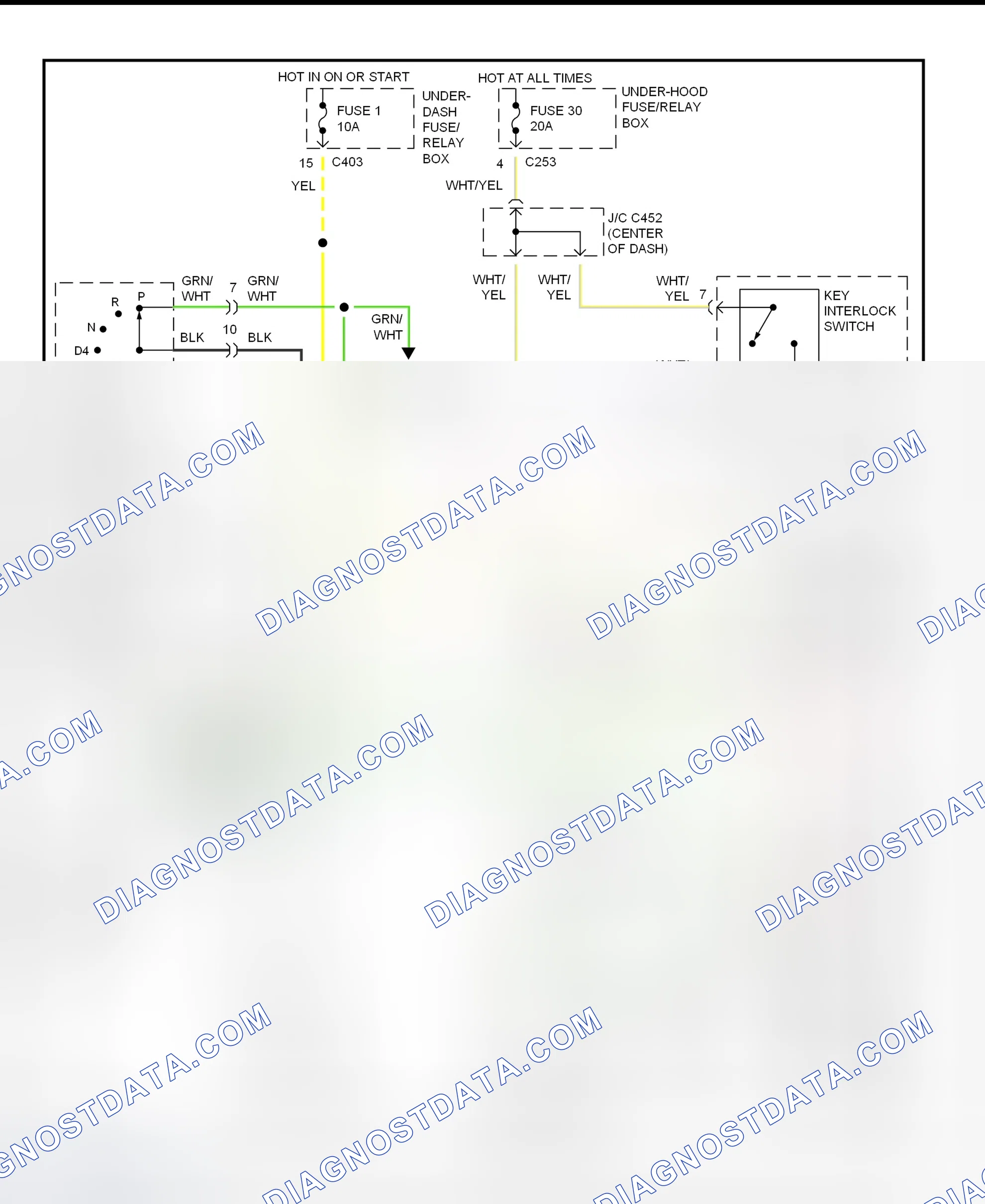 Scheme 49: Shift & Key Interlock System Wiring Schematic (1997 Honda Accord - 2.7L)