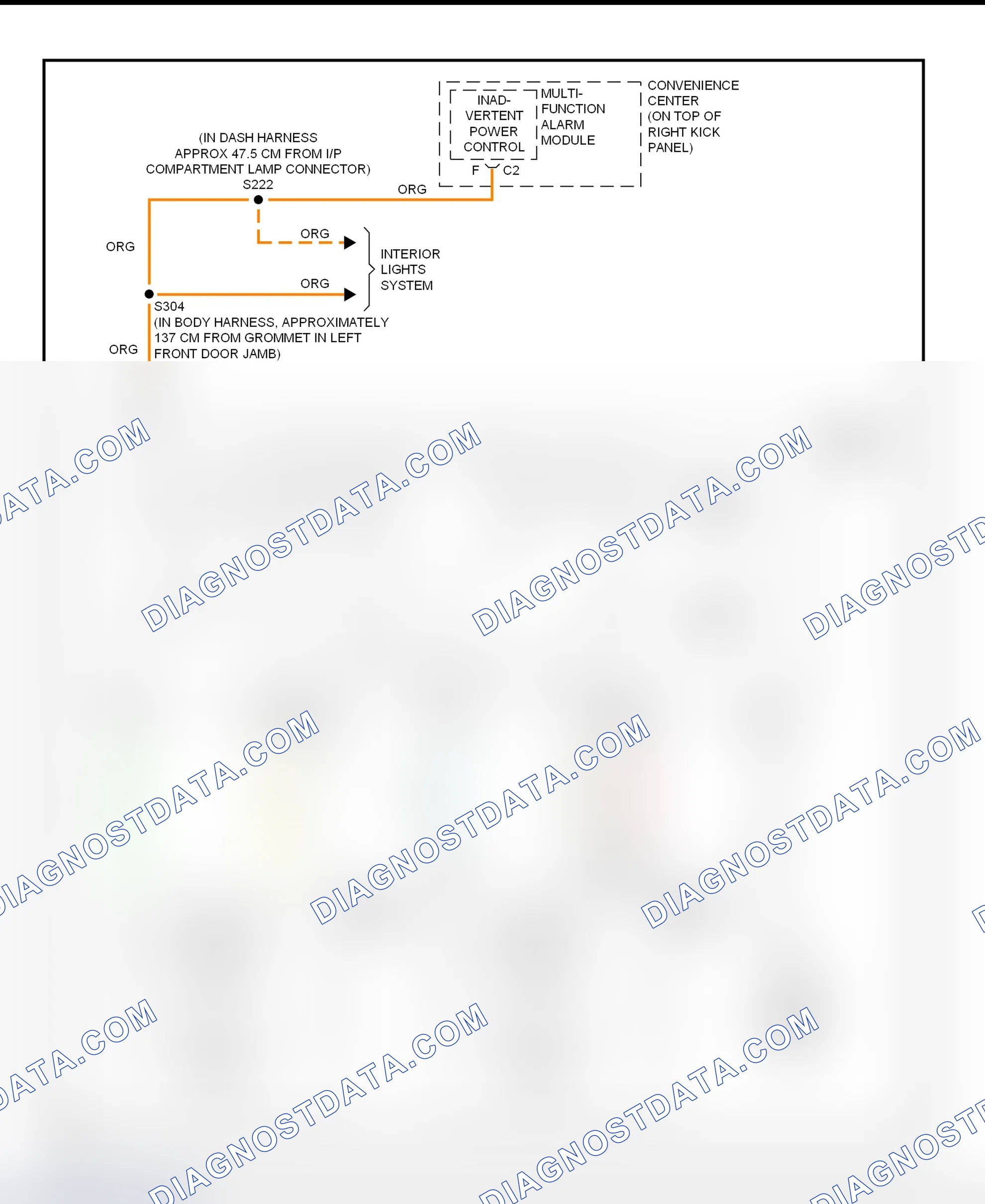 Fig. 1: Power Mirror System Wiring Diagram (Cavalier & Sunfire - 1999)
