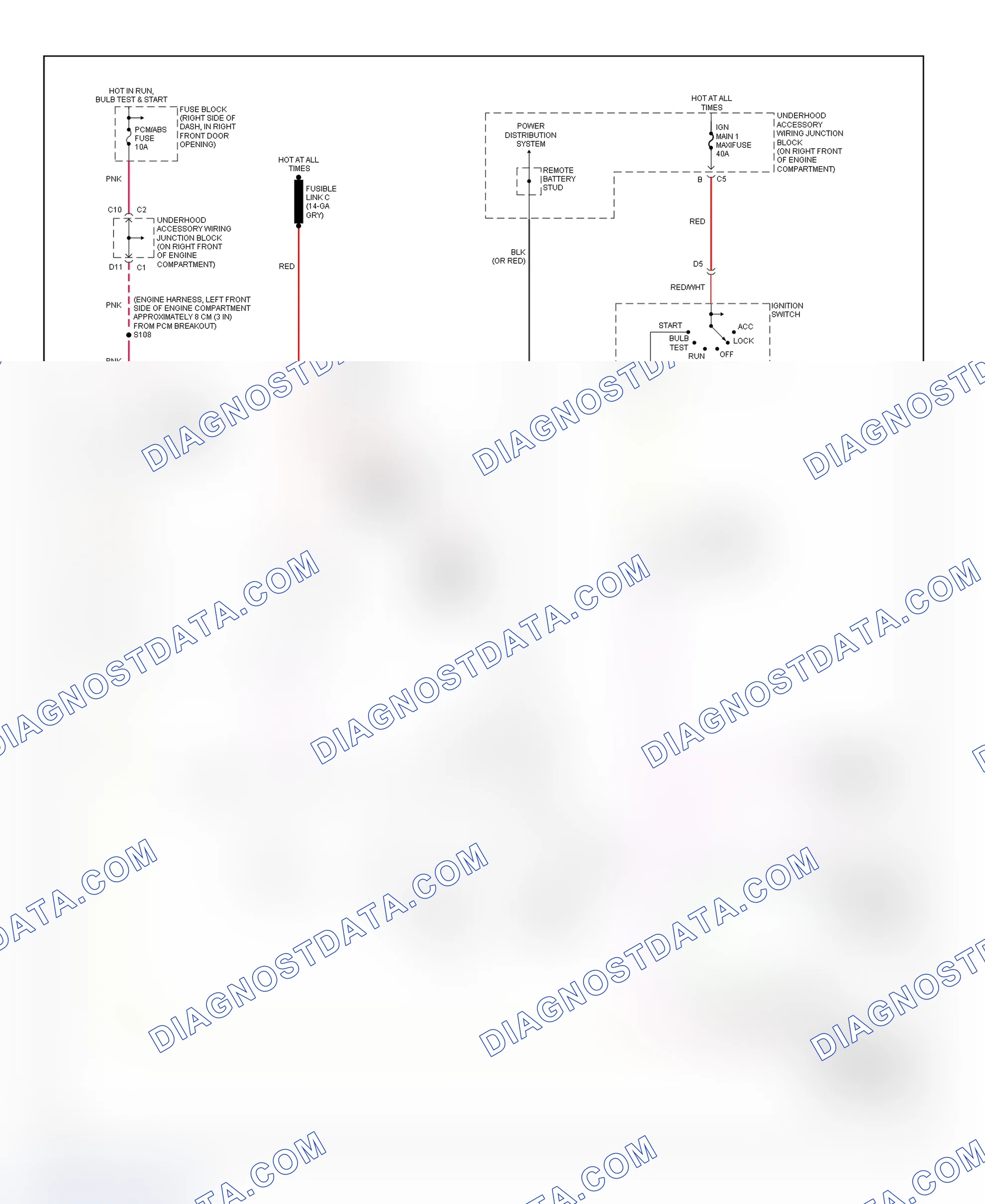 Fig. 6: Starting System Wiring Diagram (Montana, Silhouette & Venture)