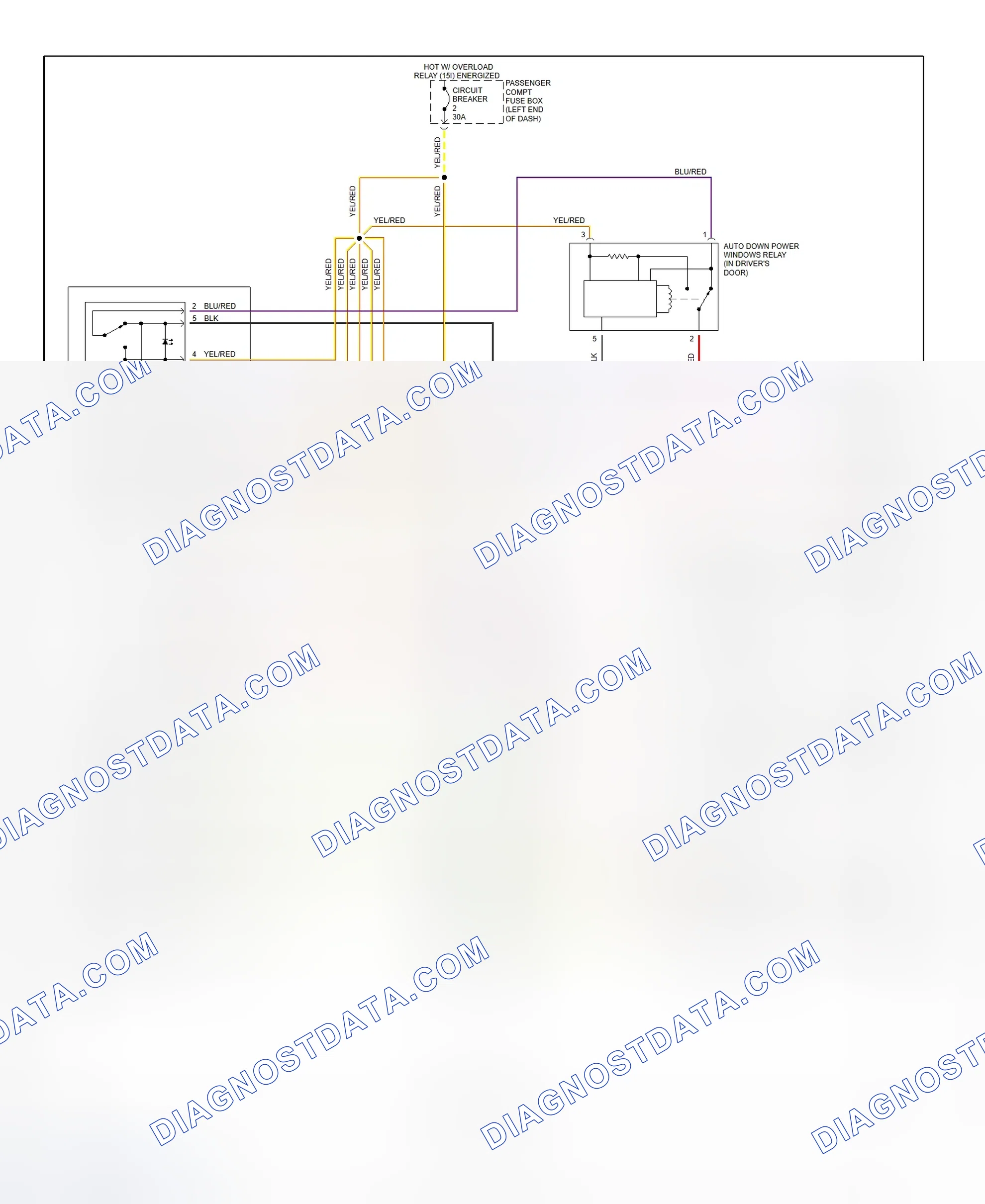 Scheme 11: Power Window System Wiring Diagram (S90 & V90)