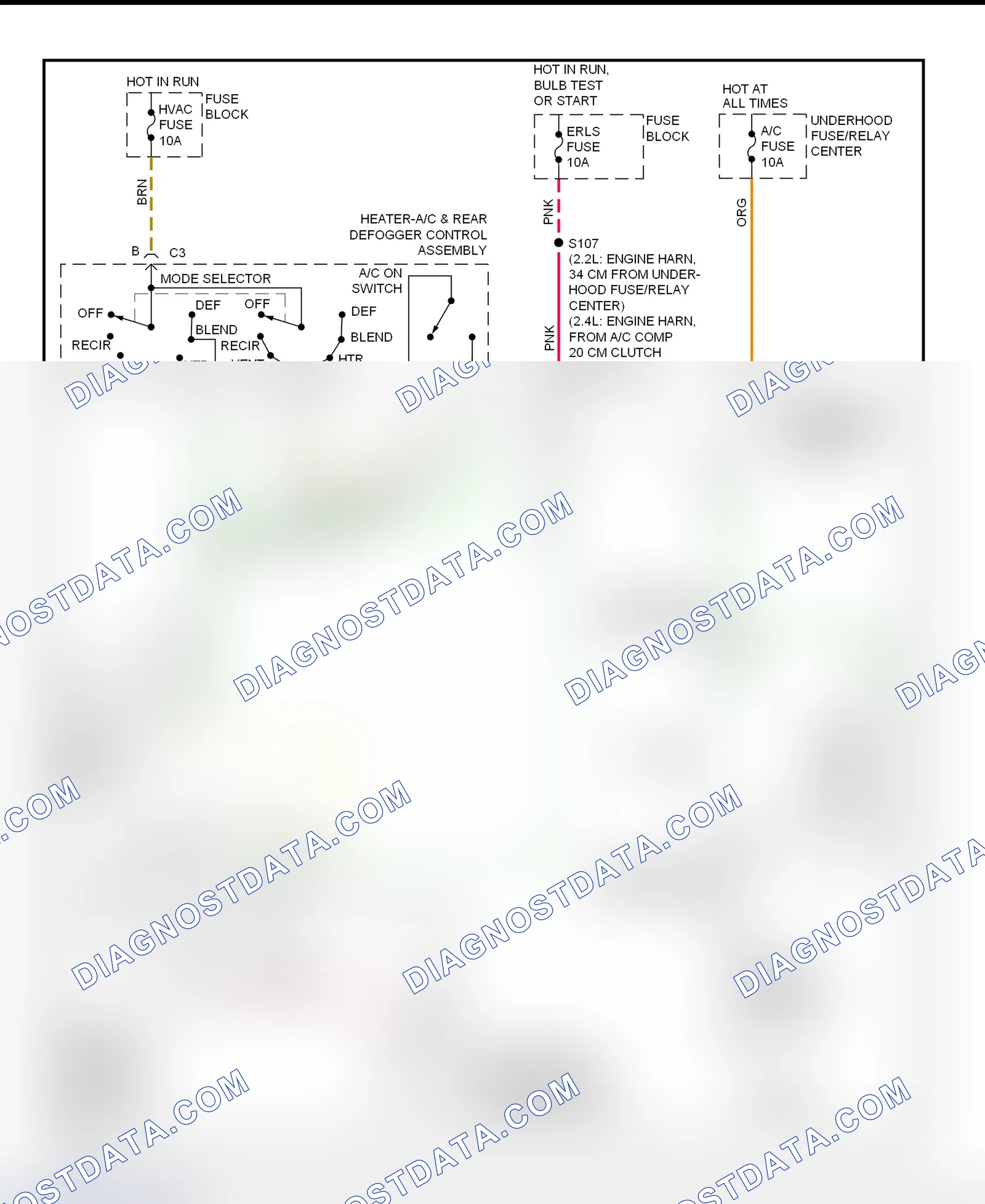 Scheme 48: A/C Compressor Clutch Control Circuit Wiring Diagram (2000 Cavalier & Sunfire)
