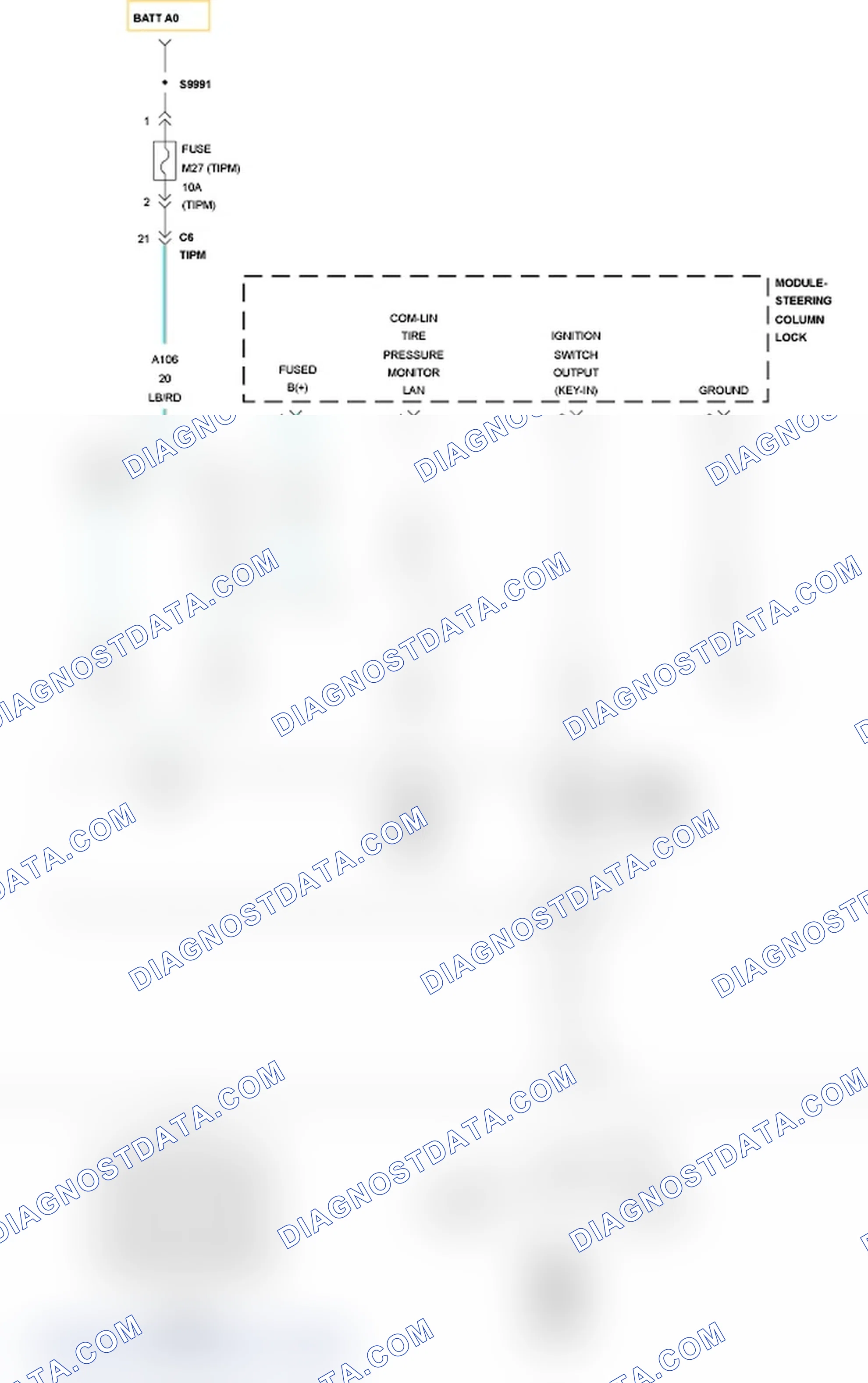 Scheme 192: B1A68-STEERING COLUMN LOCK MODULE BOLT CONTROL LOW
