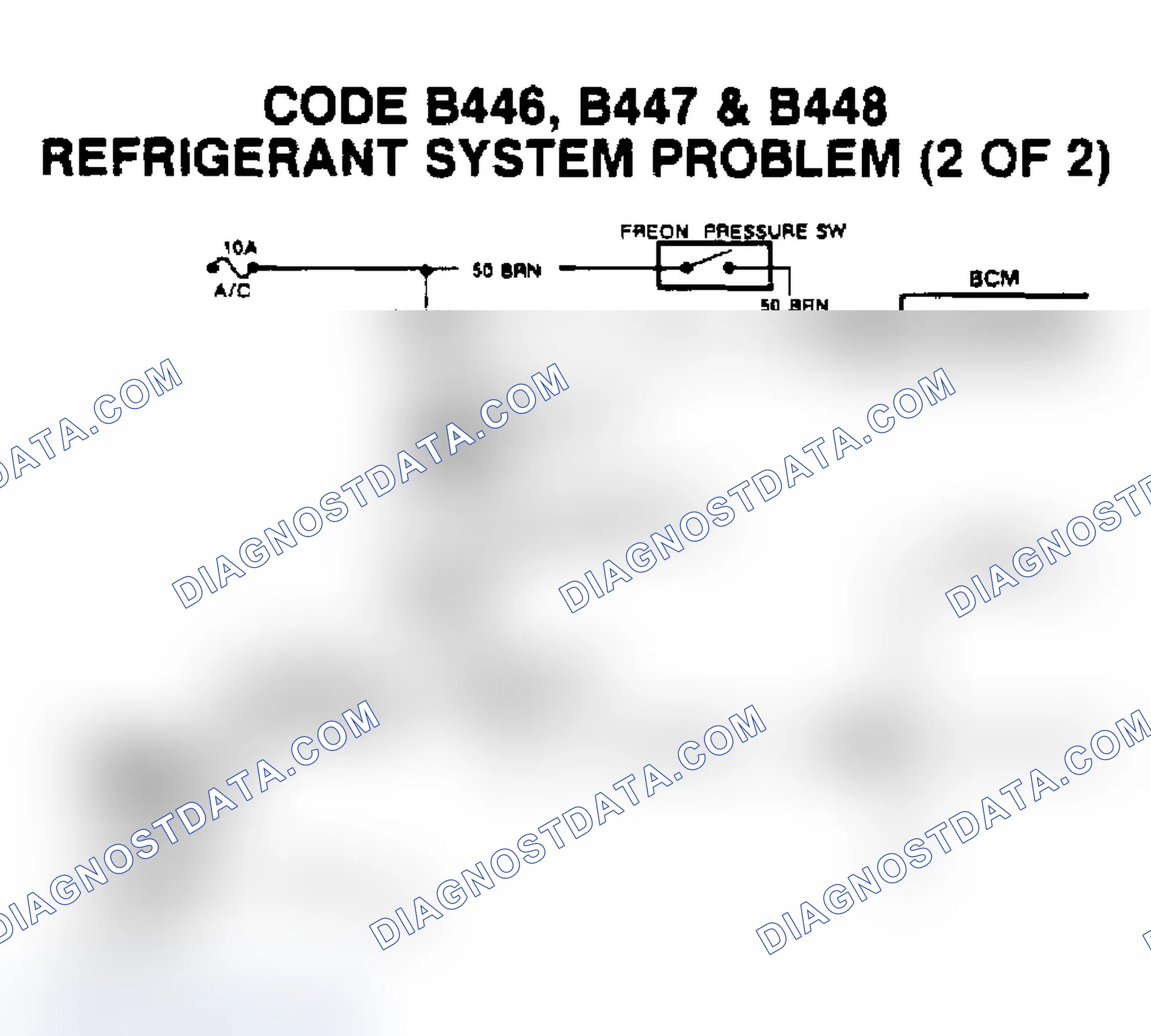 Scheme 185: Code B446, B447 & B448 Wiring Diagram (Reatta & Riviera) Refrigerant System Problem (2 Of 2)