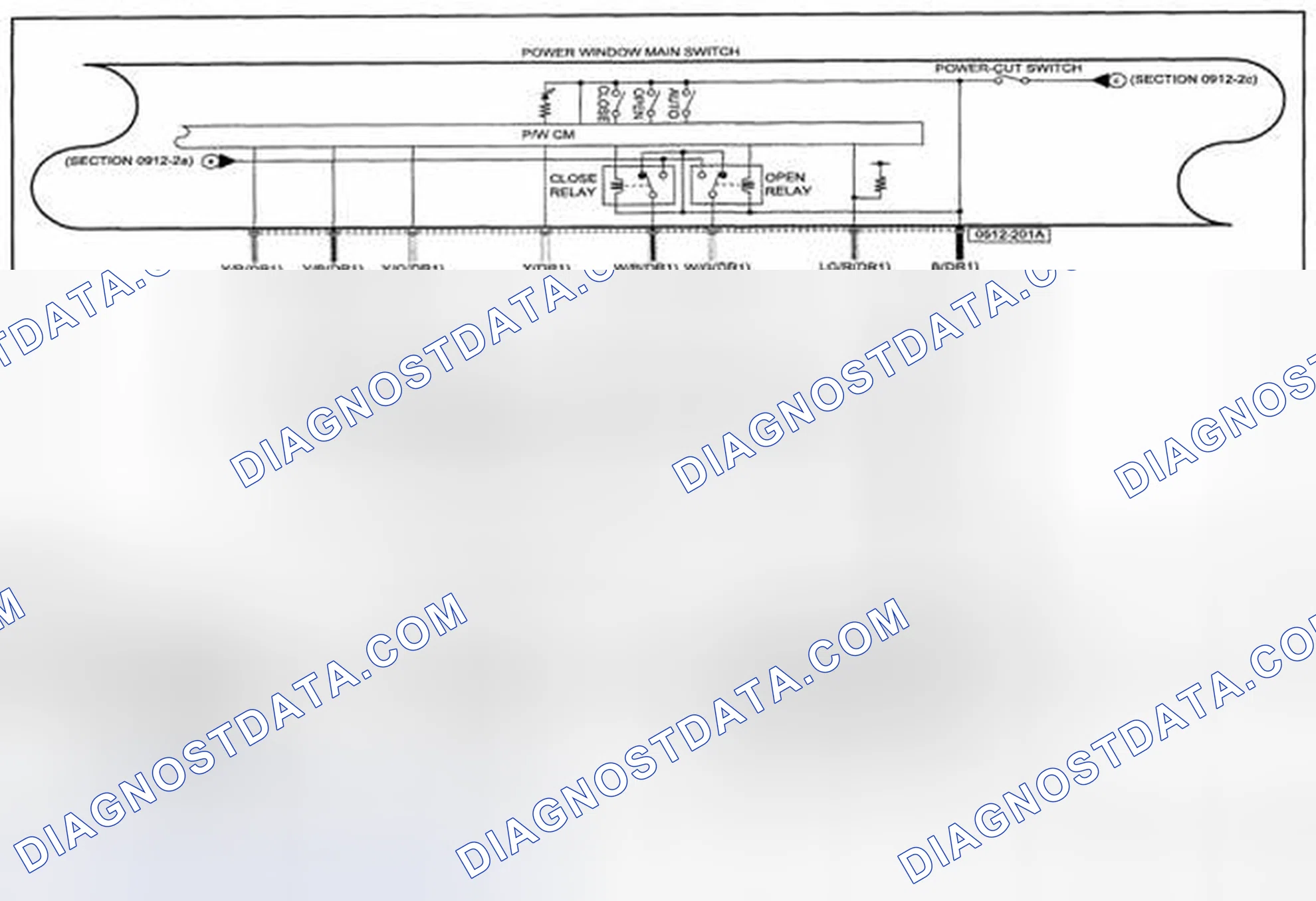 Scheme 234: Power Window System Wiring Diagram - 0912-2b (1 Of 2)