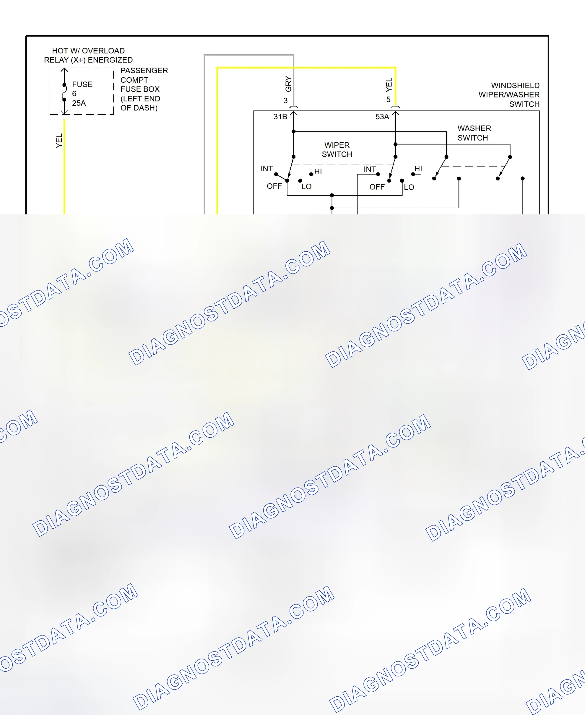 Fig. 13: Front Wiper/Washer System Wiring Diagram (S90 & V90)