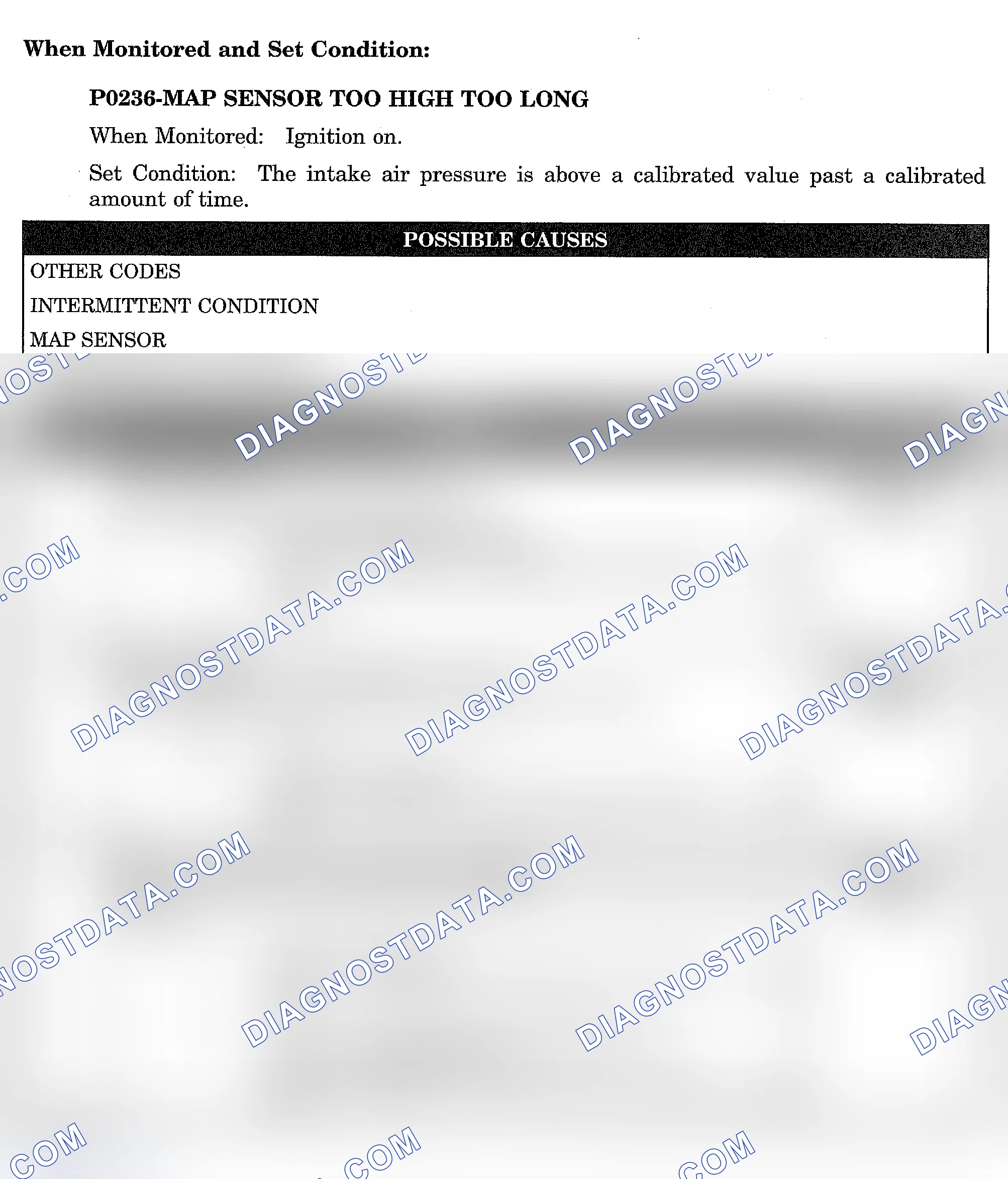 Scheme 860: DTC P0236: MAP SENSOR TOO HIGH TOO LONG