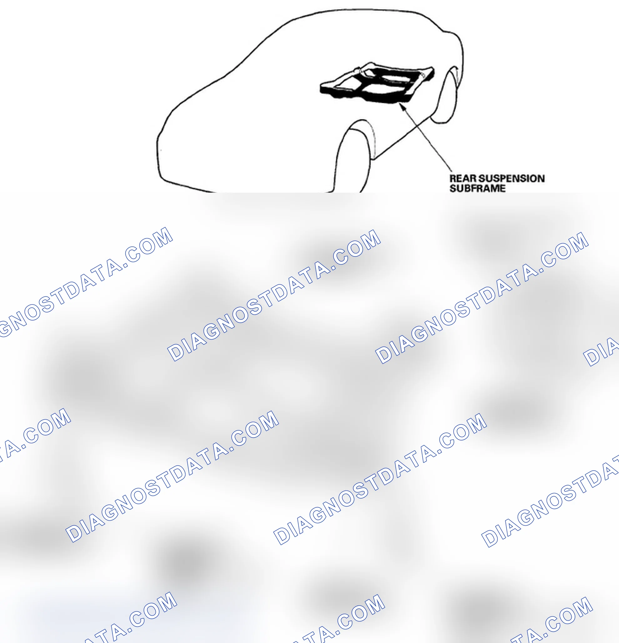 Fig. 4: Identifying Rear Subframe Mounting Special Bolts (With Torque Specifications)