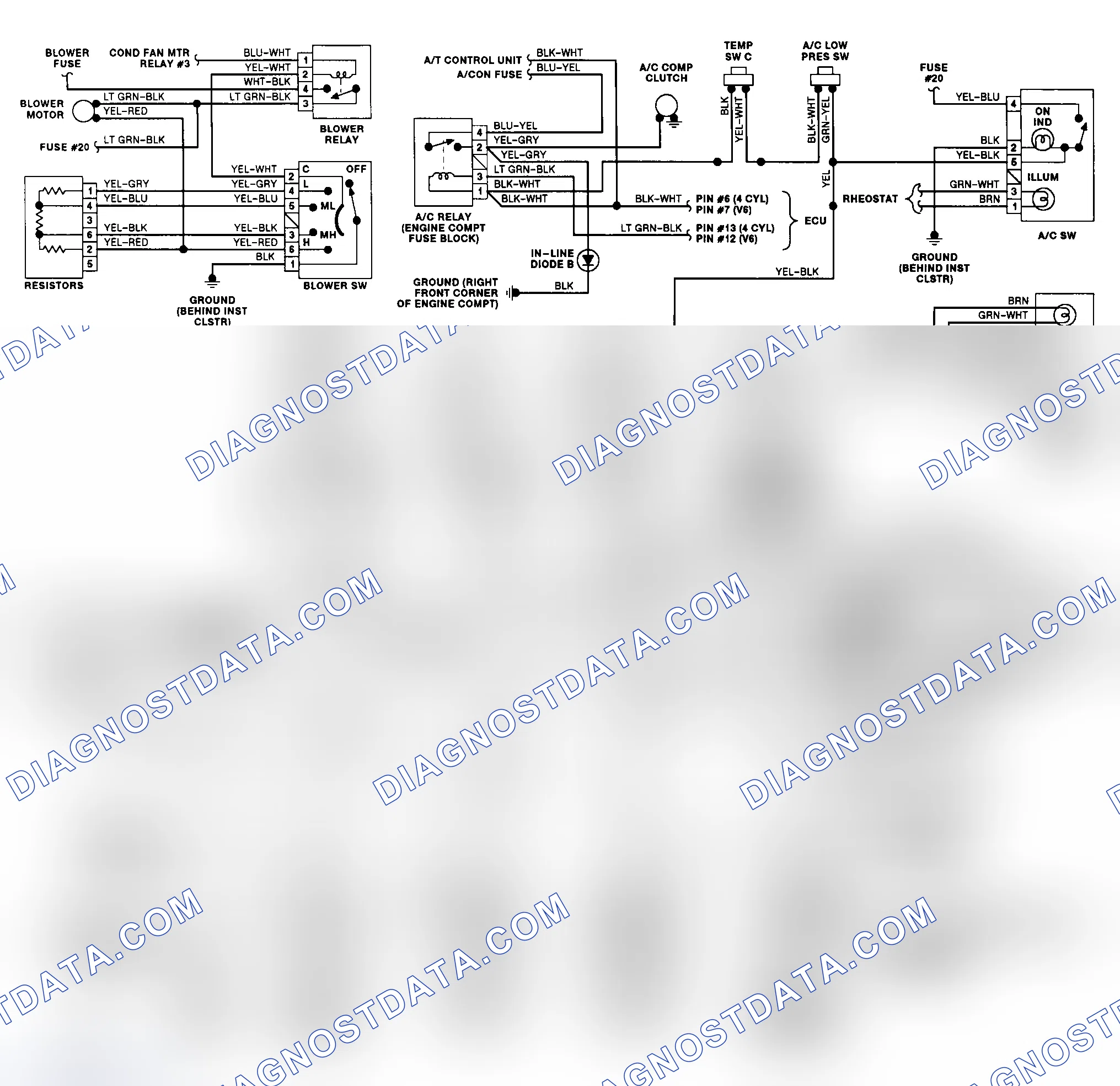 Scheme 15: Manual A/C-Heater System Wiring Diagram (Sonata)