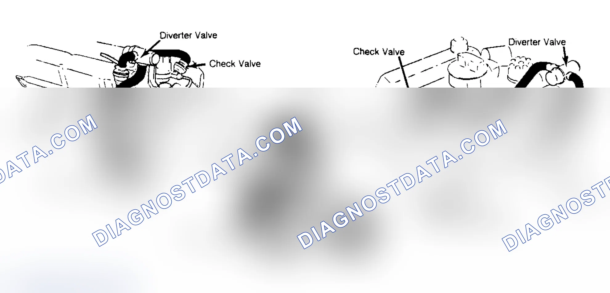 Fig. 3: Three Different Types of Air Injection Systems Used (V8 Engines) Air injection systems may vary according to equipment.