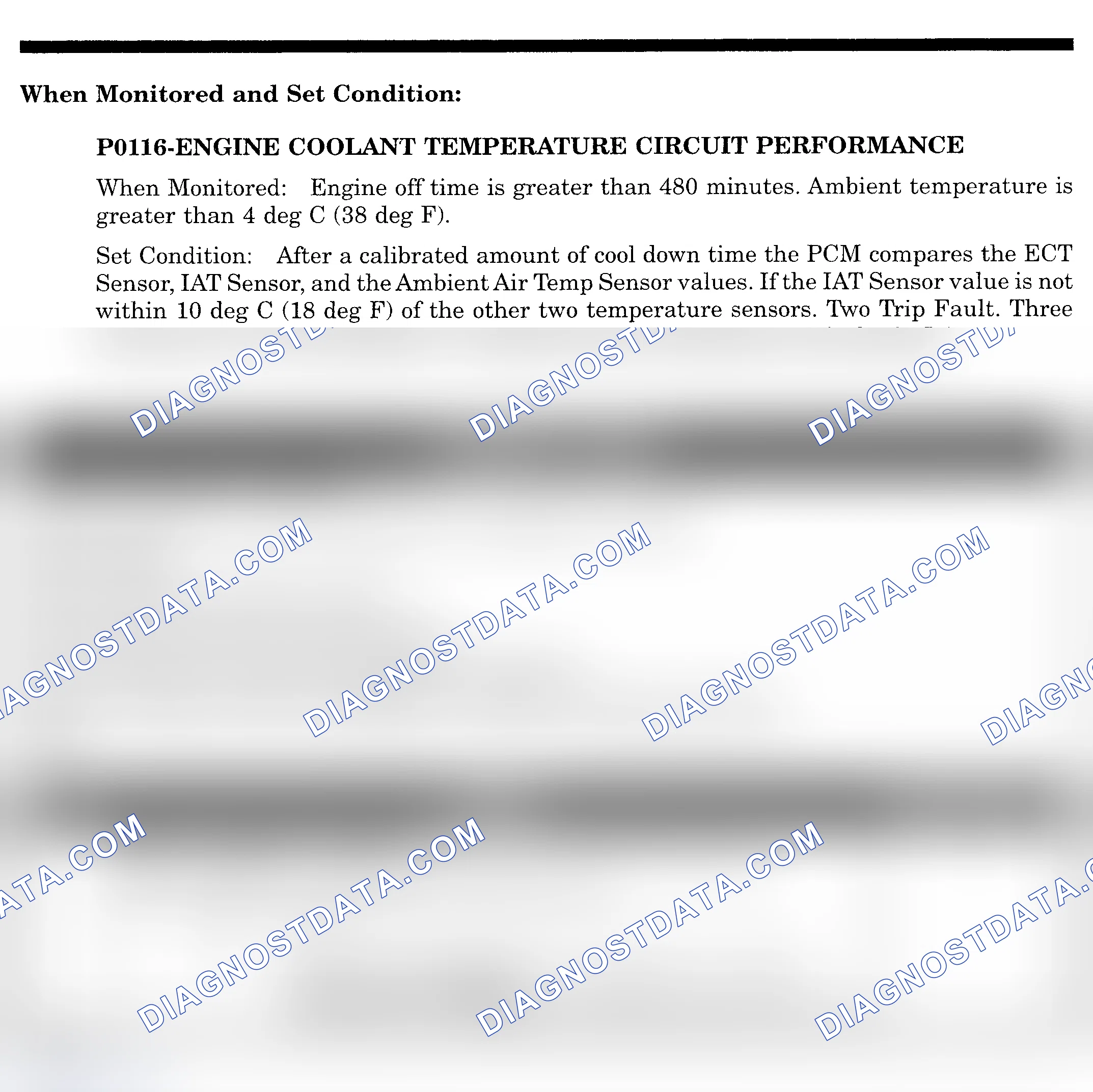 Scheme 435: DTC P0116: ENGINE COOLANT TEMPERATURE CIRCUIT PERFORMANCE