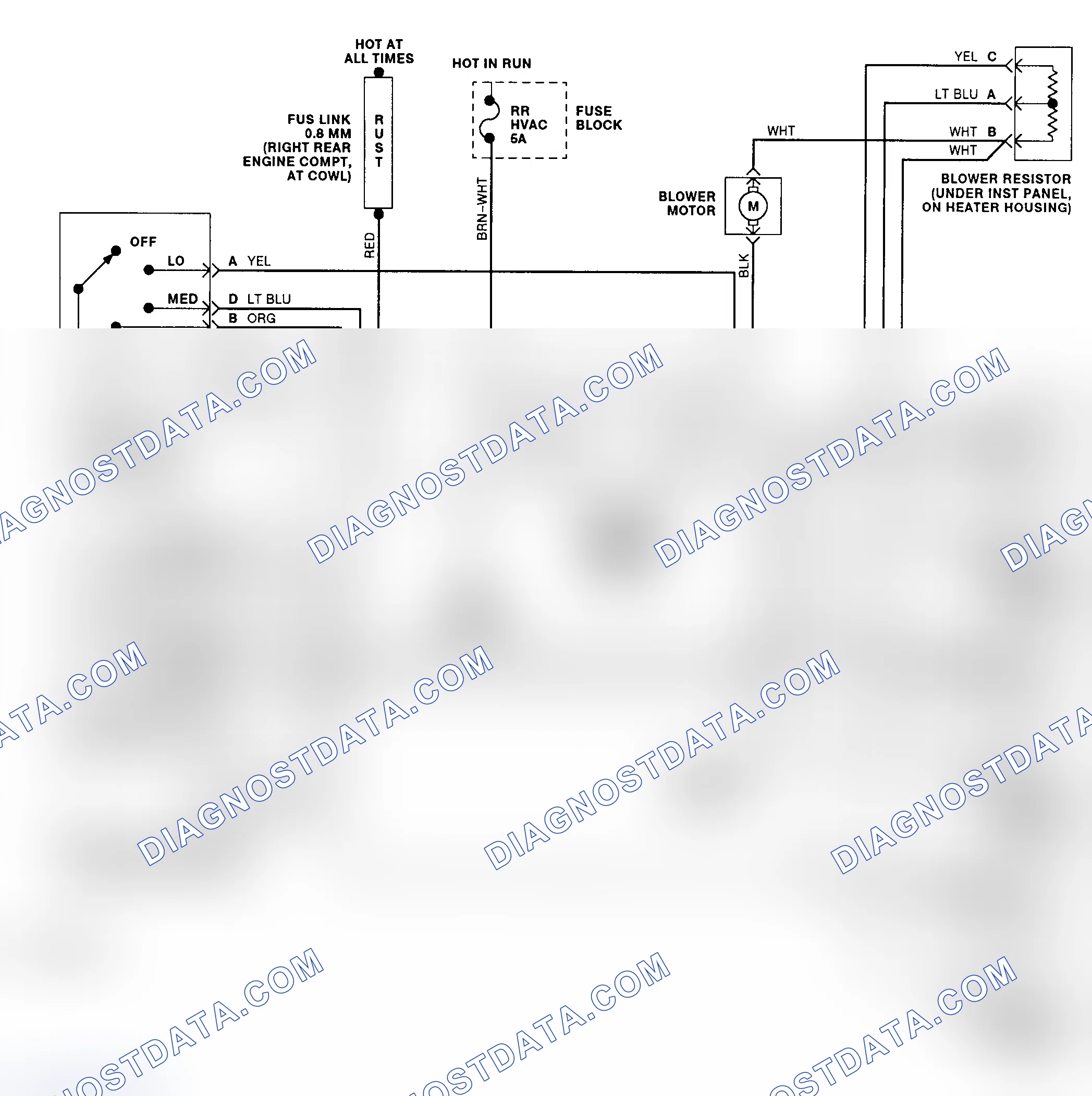 Fig. 6: Rear Heater System Wiring Diagram