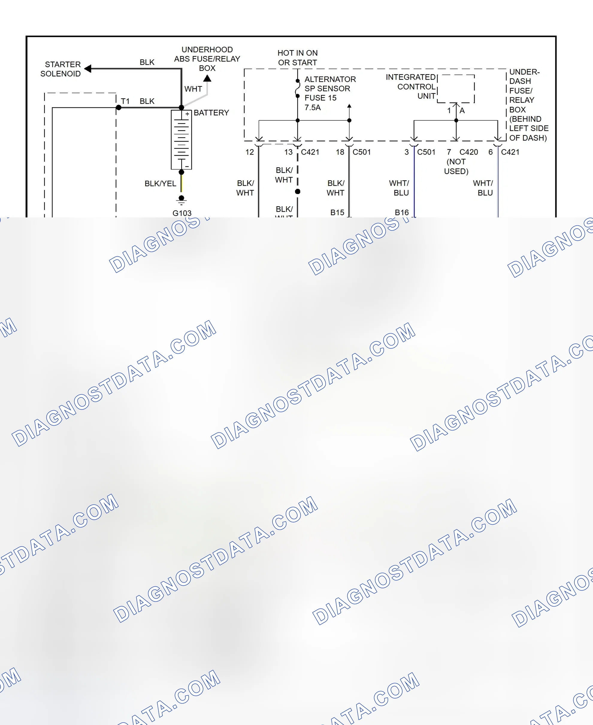 Scheme 1: Charging System Wiring Diagram (Civic)