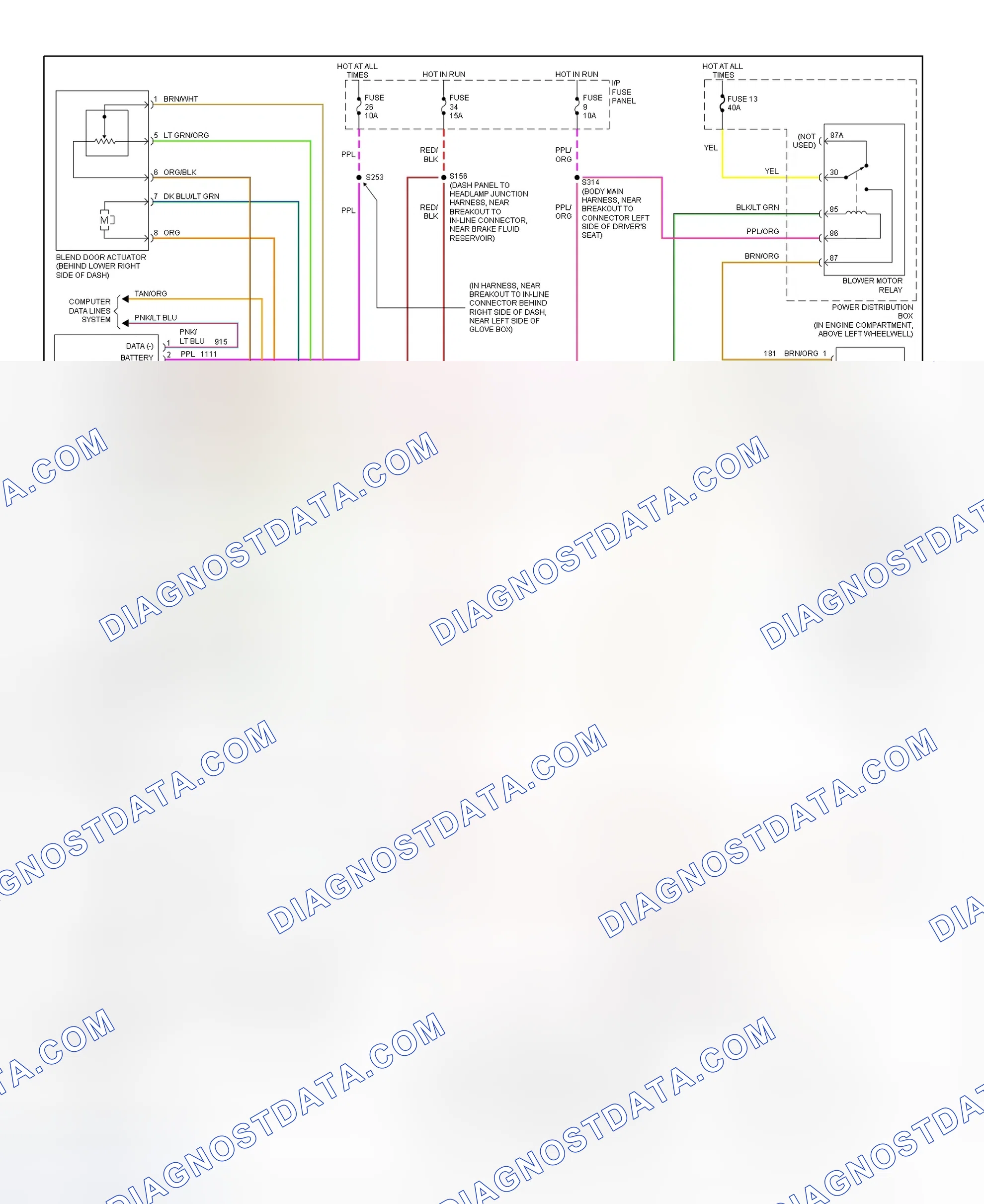 Fig. 11: Automatic A/C-Heater System Wiring Diagram (1 Of 2)