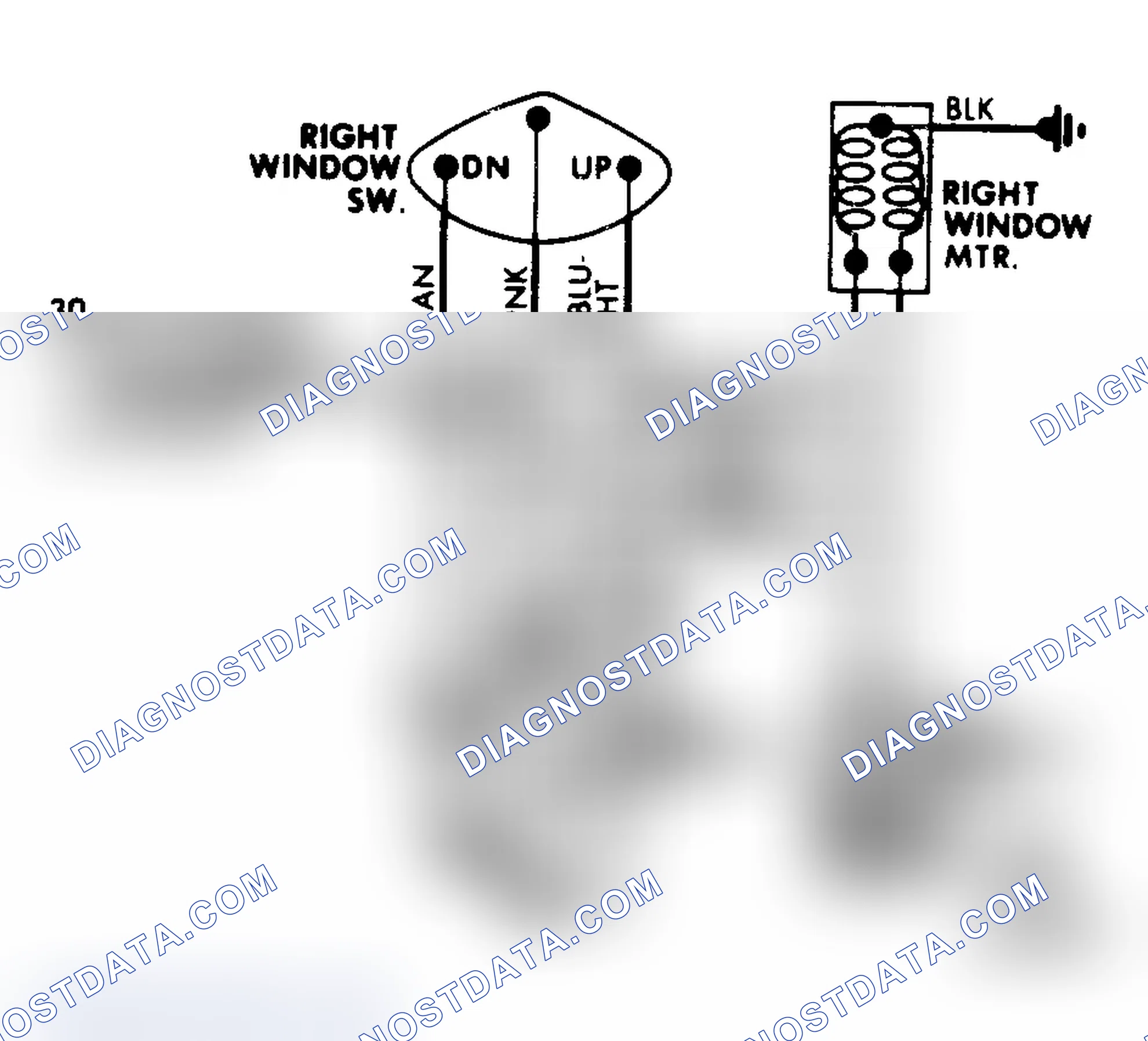 Scheme 1: Power Window Wiring Diagram (Exc. S & T Series) Two-door is shown. Others are similar.