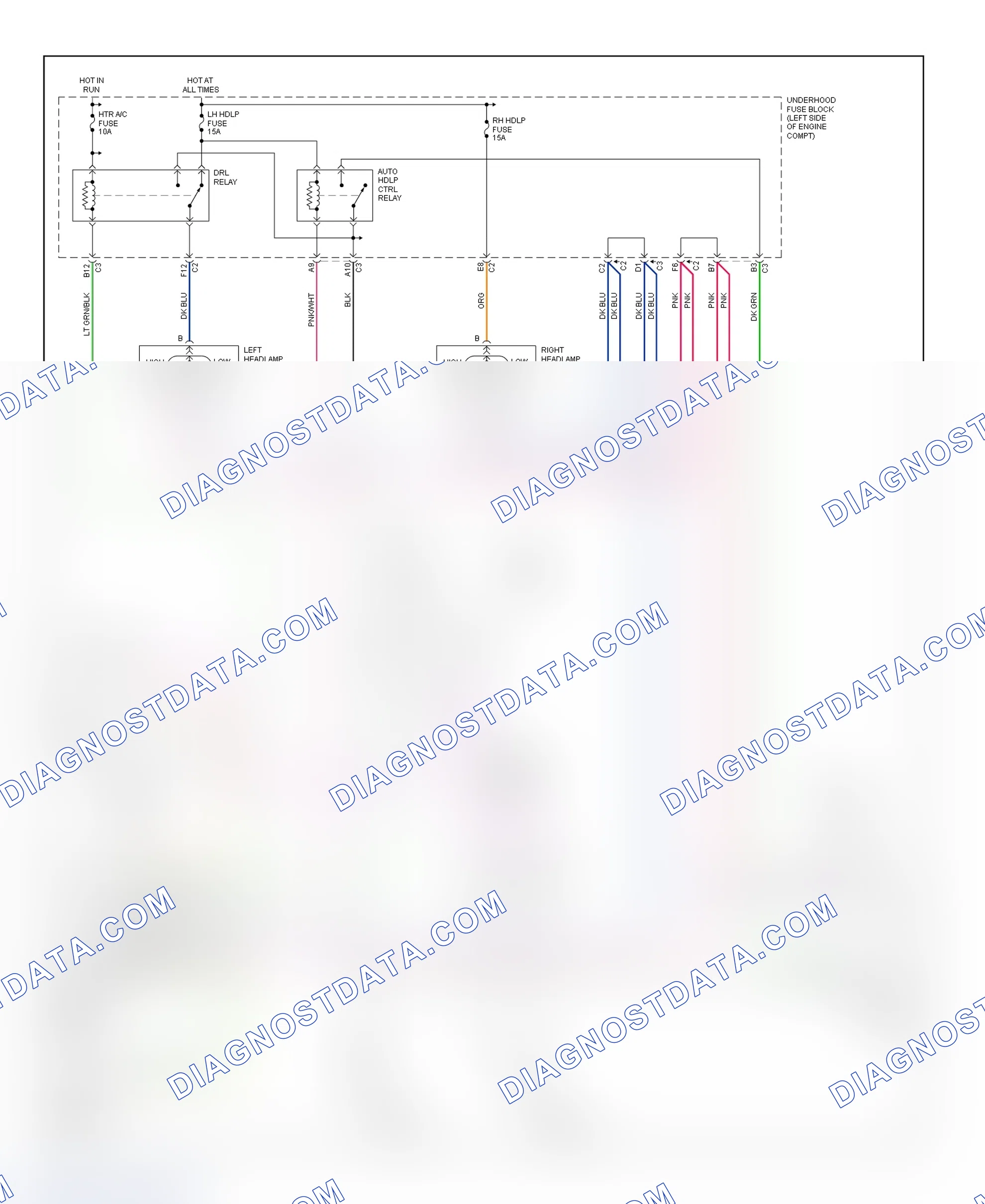 Scheme 19: Headlight Systems & Daytime Running Lights Wiring Diagram (Grand Am)