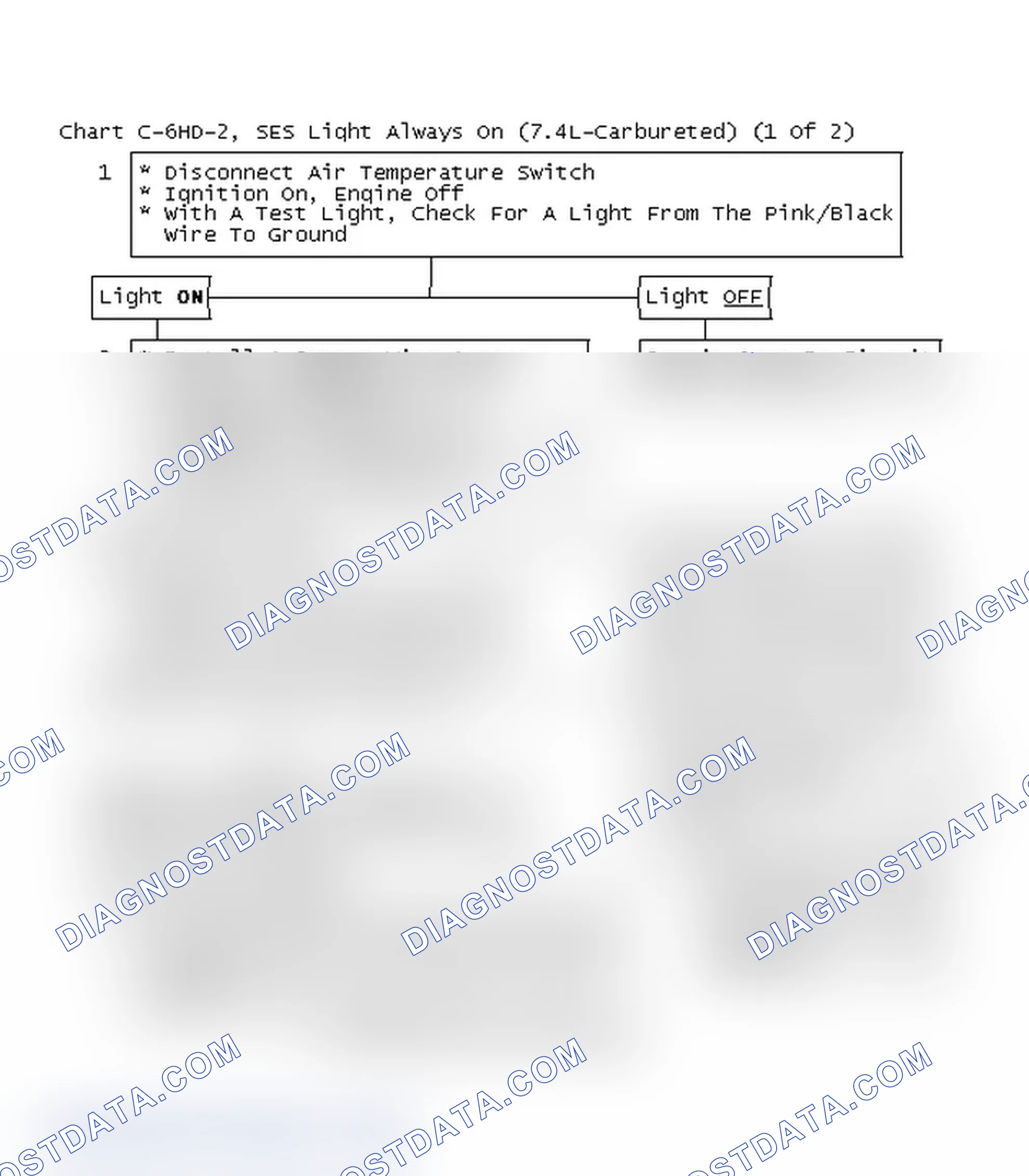 Scheme 66: Chart C-6HD-2, SES Light Always On (7.4L-Carbureted) (1 Of 2)