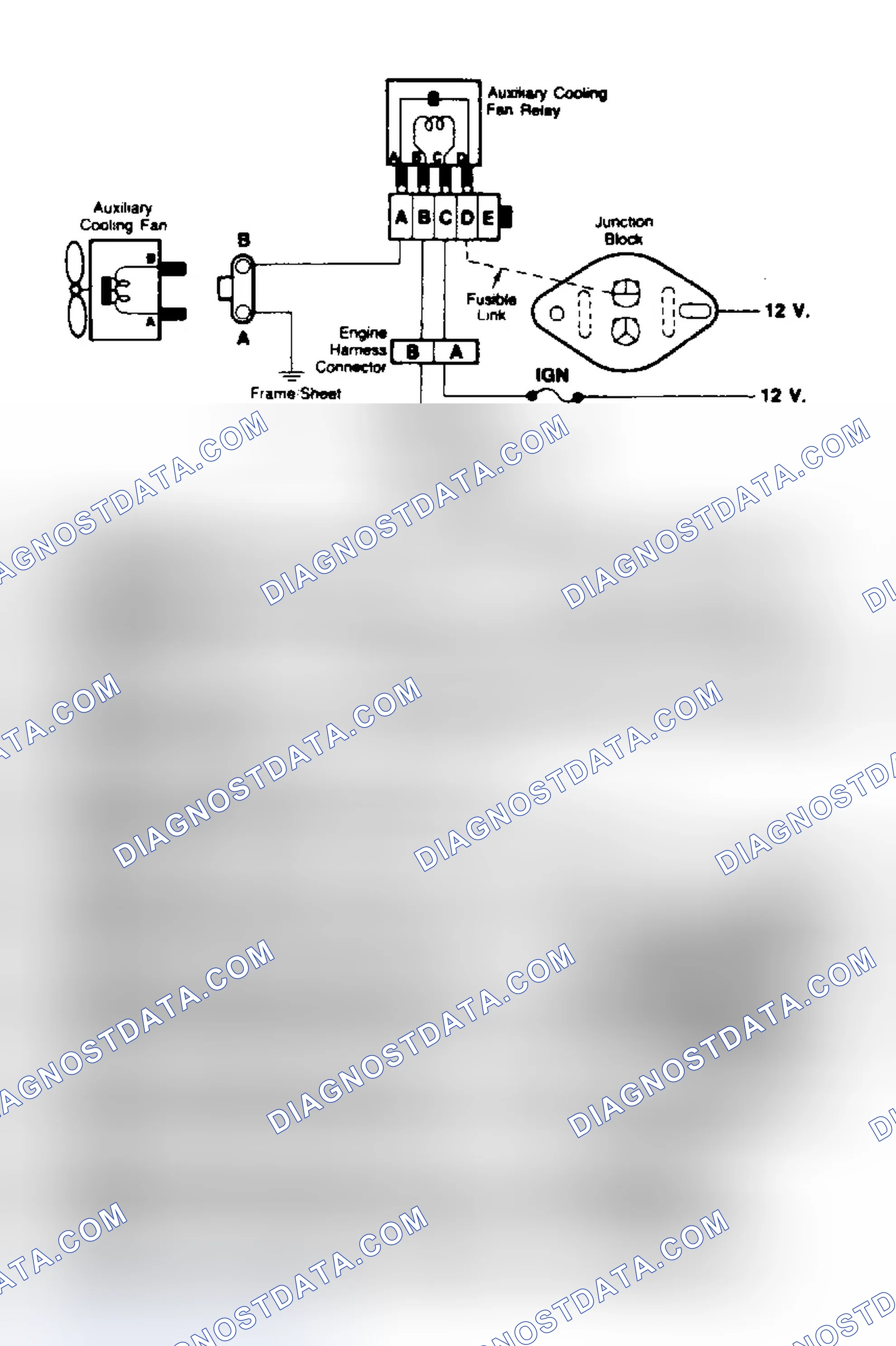 Scheme 74: Cooling Fan Circuit Schematic & Flow Chart (7.4L G, C & K Series With A/C)