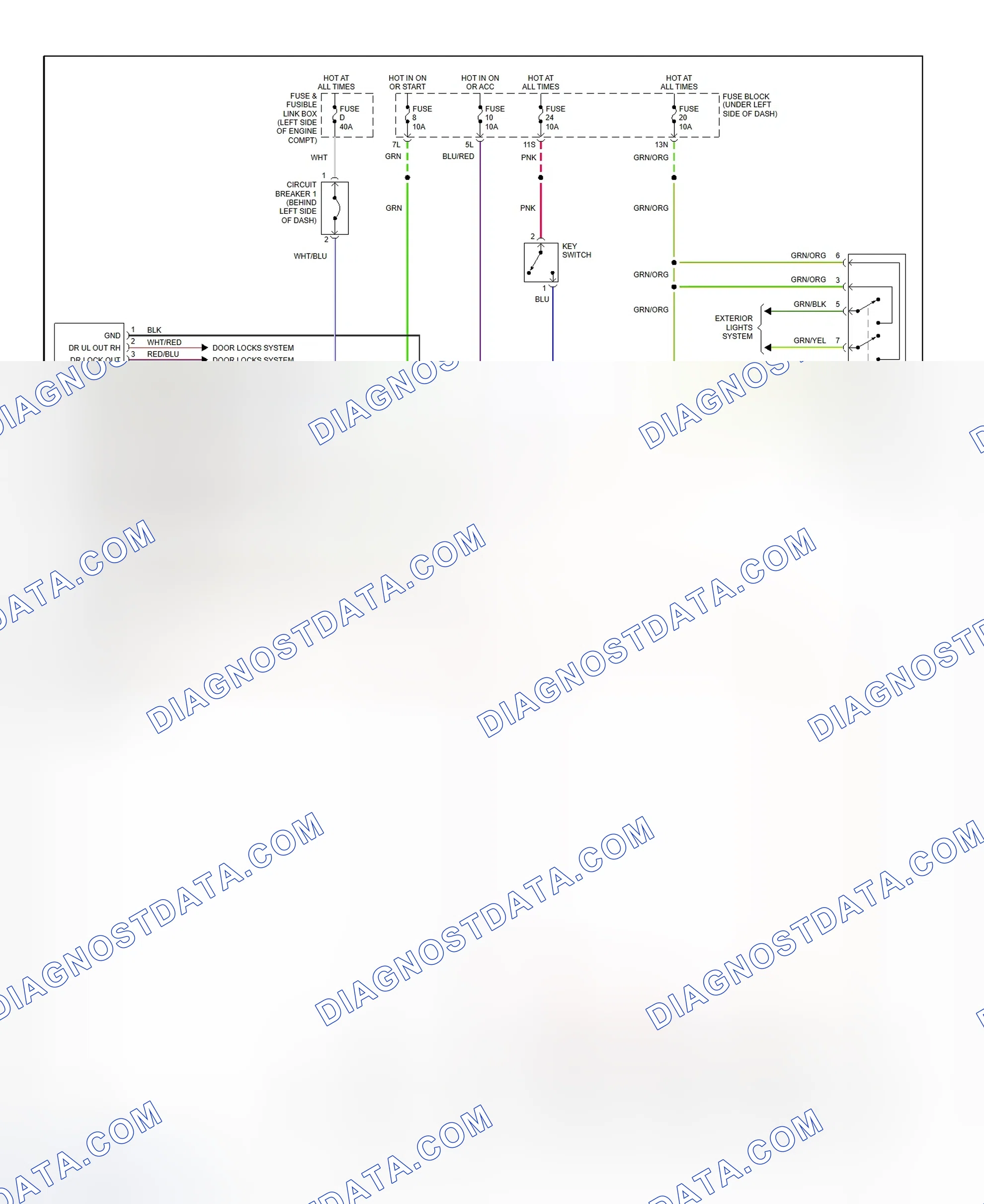 Fig. 2: Multi-Remote Control System Wiring Diagram (Altima - Without Anti-Theft)