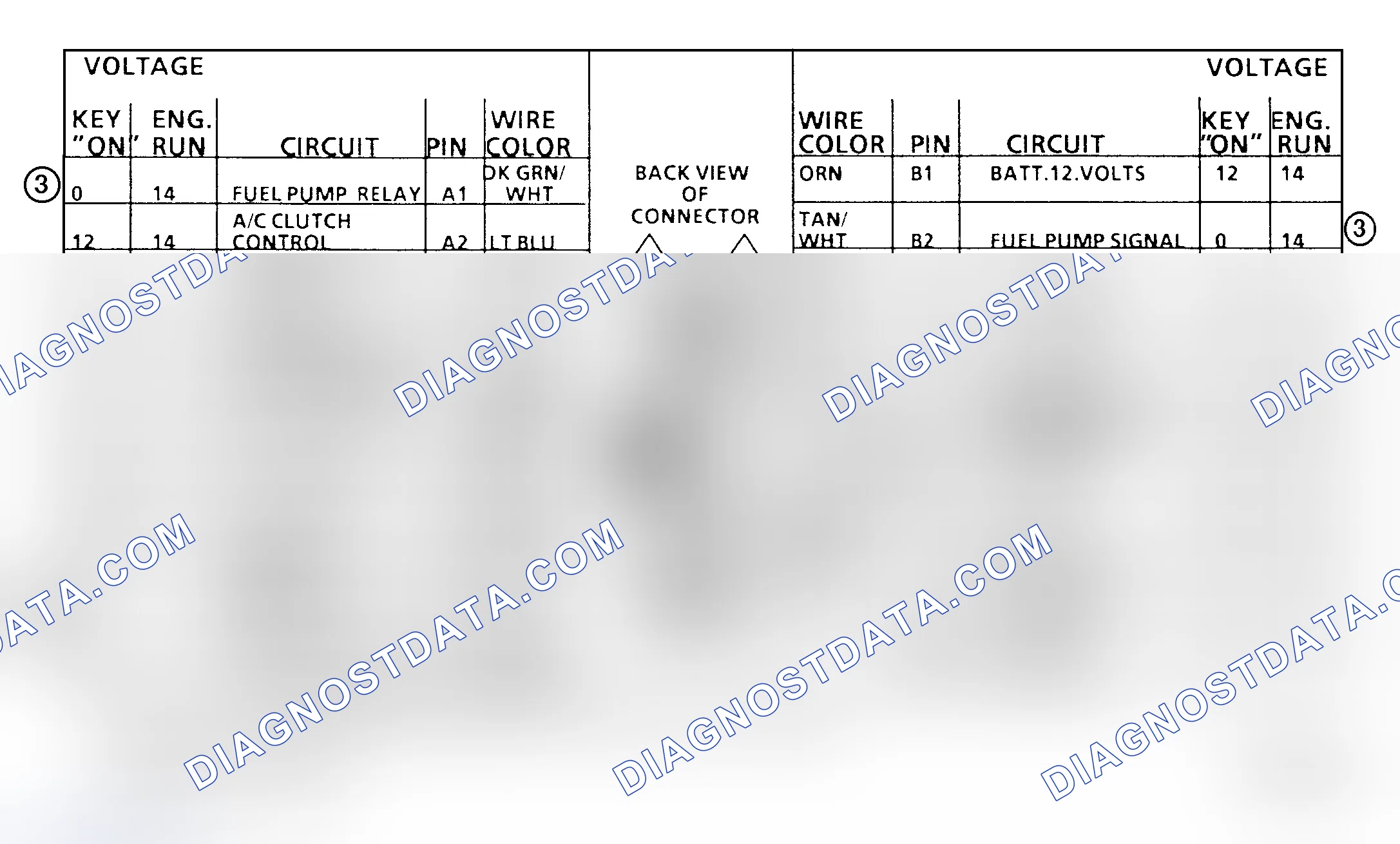 Scheme 317: ECM TERMINAL ID & VOLTAGE CHARTS
