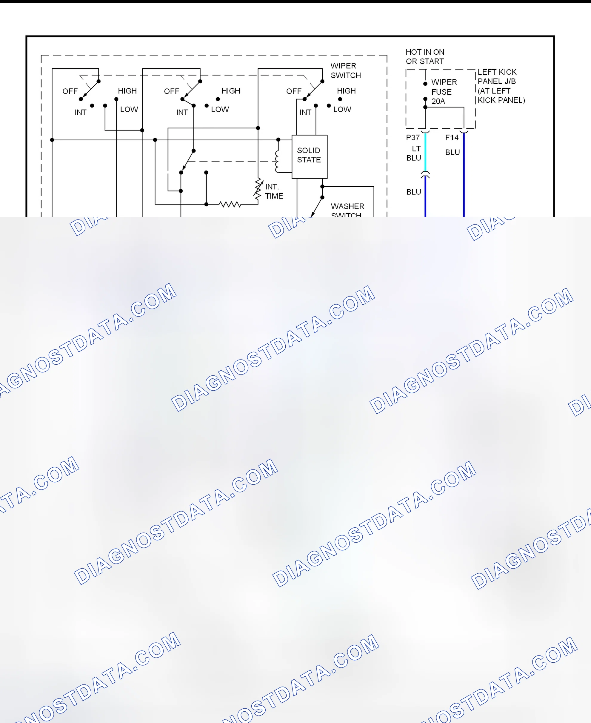Scheme 17: Wiper/Washer System Wiring Diagram (Land Cruiser - Front)