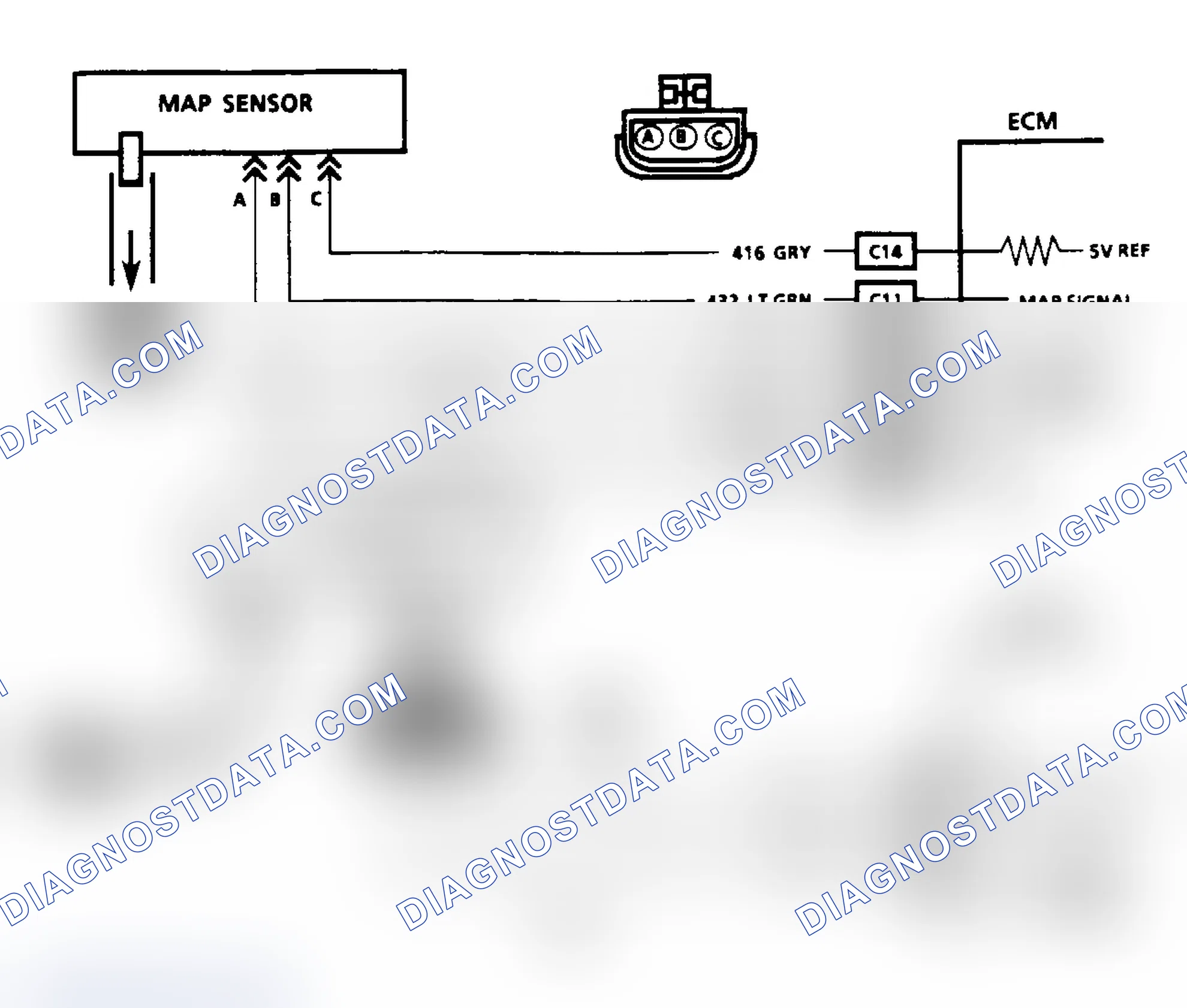 Scheme 66: Code 33: MAP Sensor Signal Voltage High Circuit Diagram