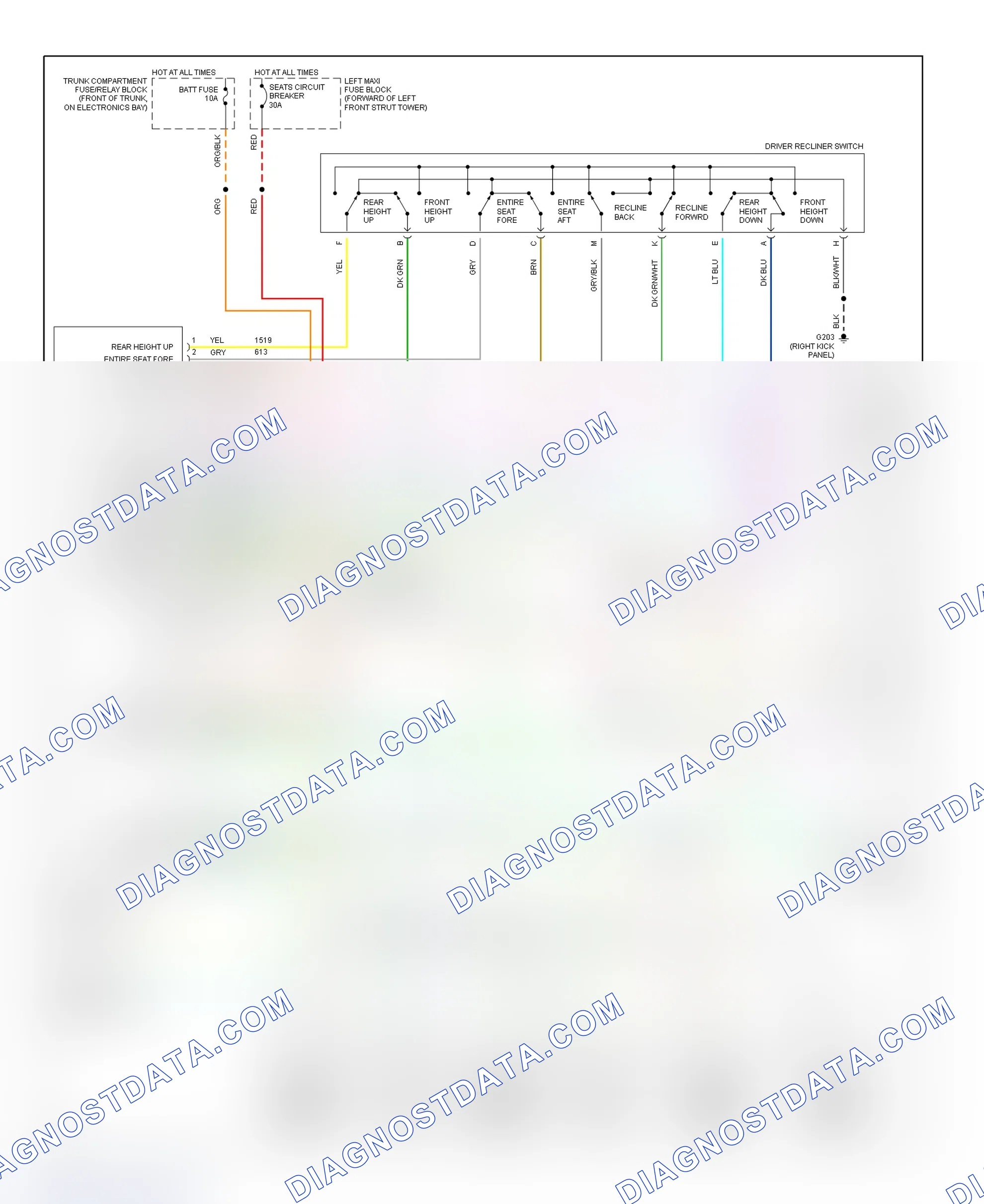 Scheme 4: Power Memory Seats Wiring Diagram (Seville)