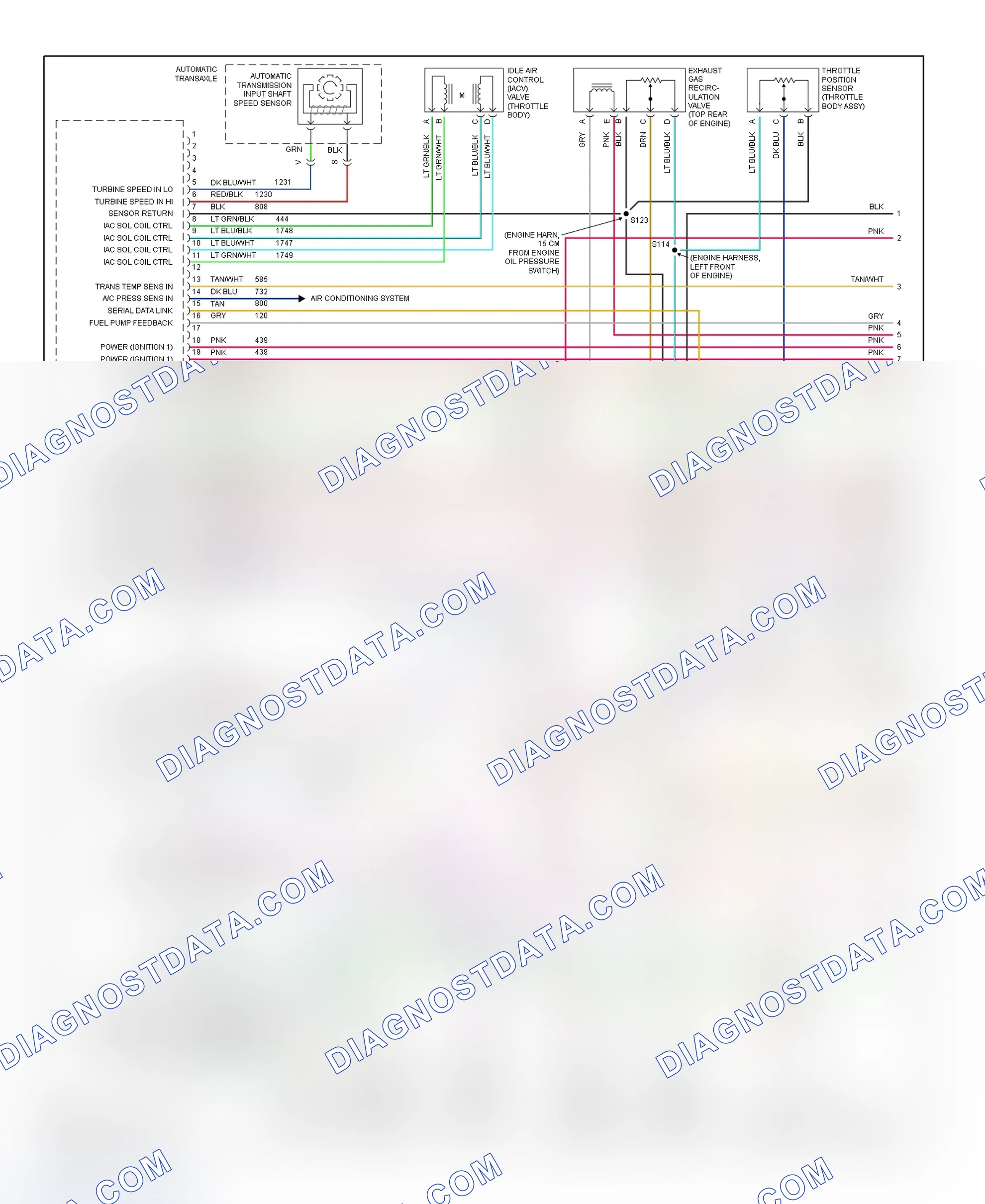 Scheme 11: PCM Wiring Diagram (Aurora - 4.0L - 1 Of 4)